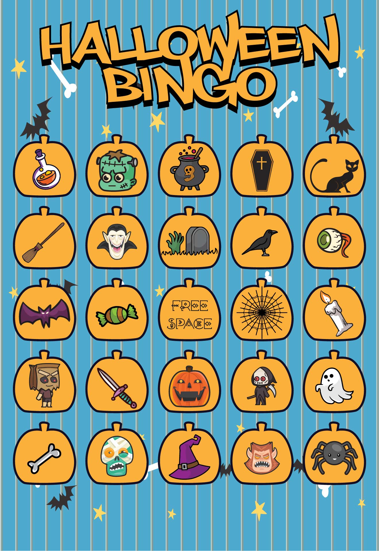 Printable Halloween Bingo Game For Fun With Kids