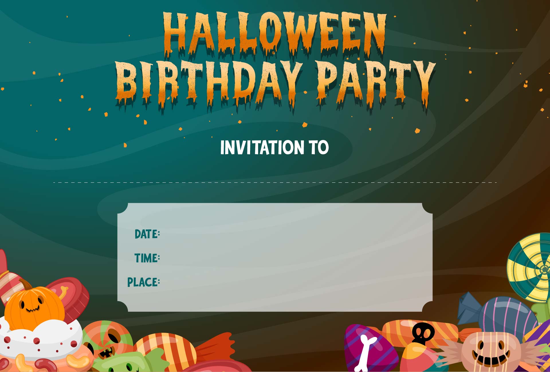 Printable Halloween Birthday Party Invitations
