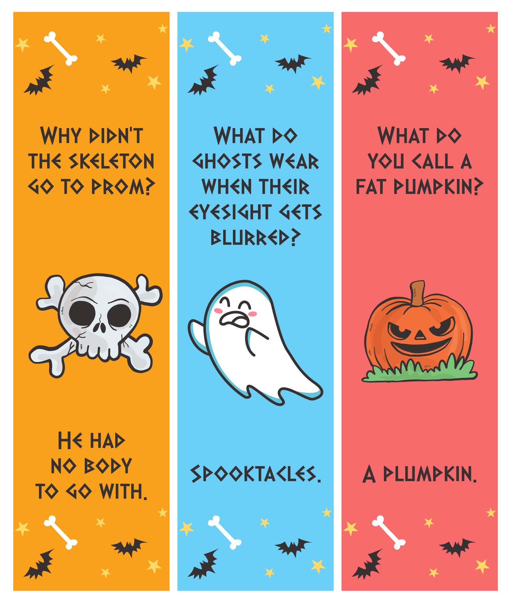 Printable Halloween Bookmarks Student Gifts