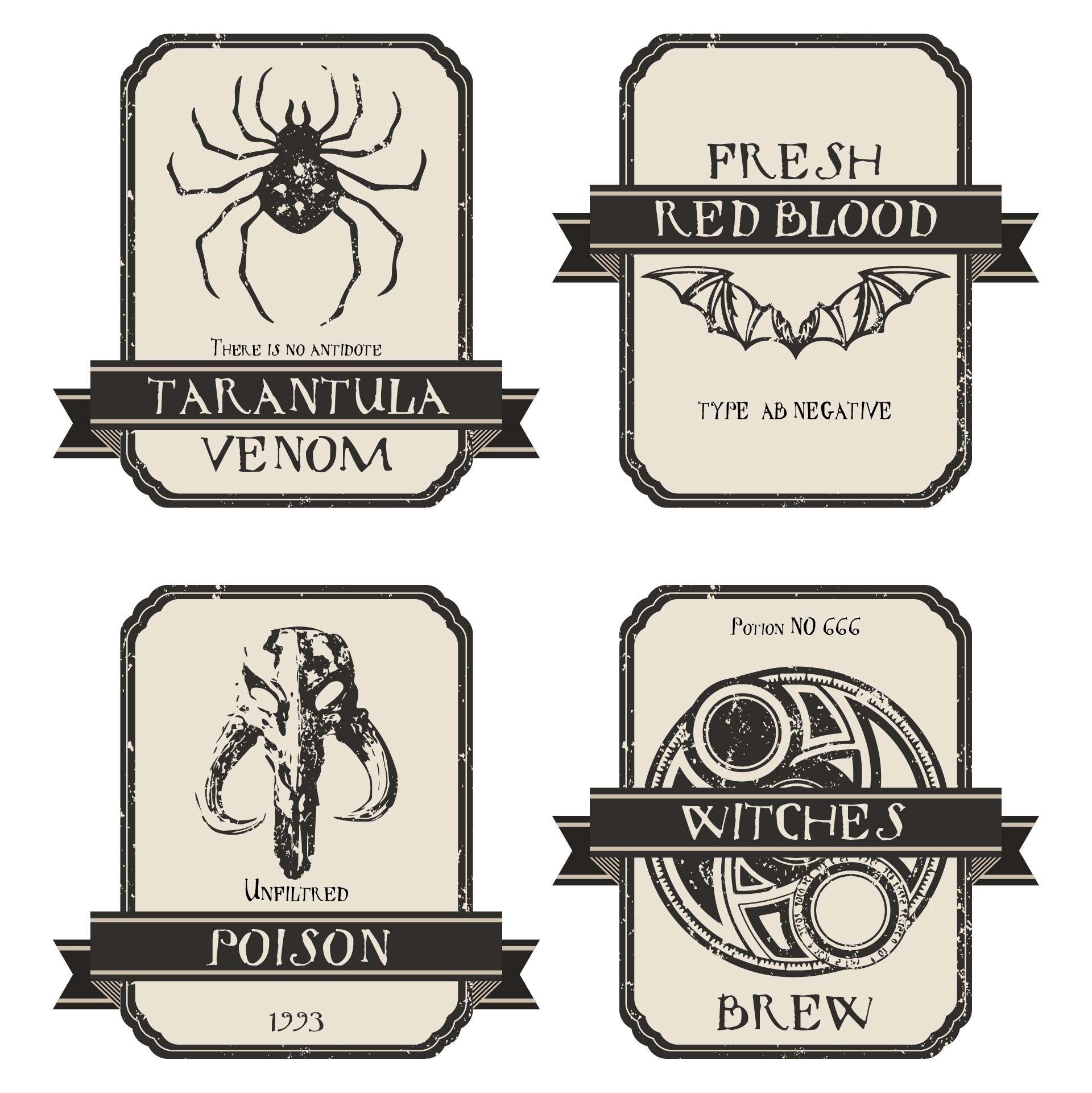 Printable Halloween Bottle Labels And Potion Labels