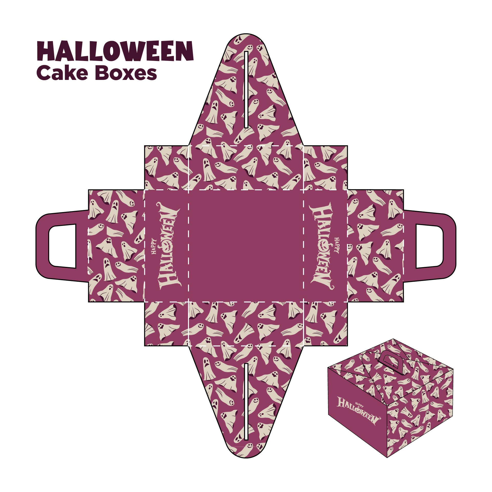 Printable Halloween Cake Boxes