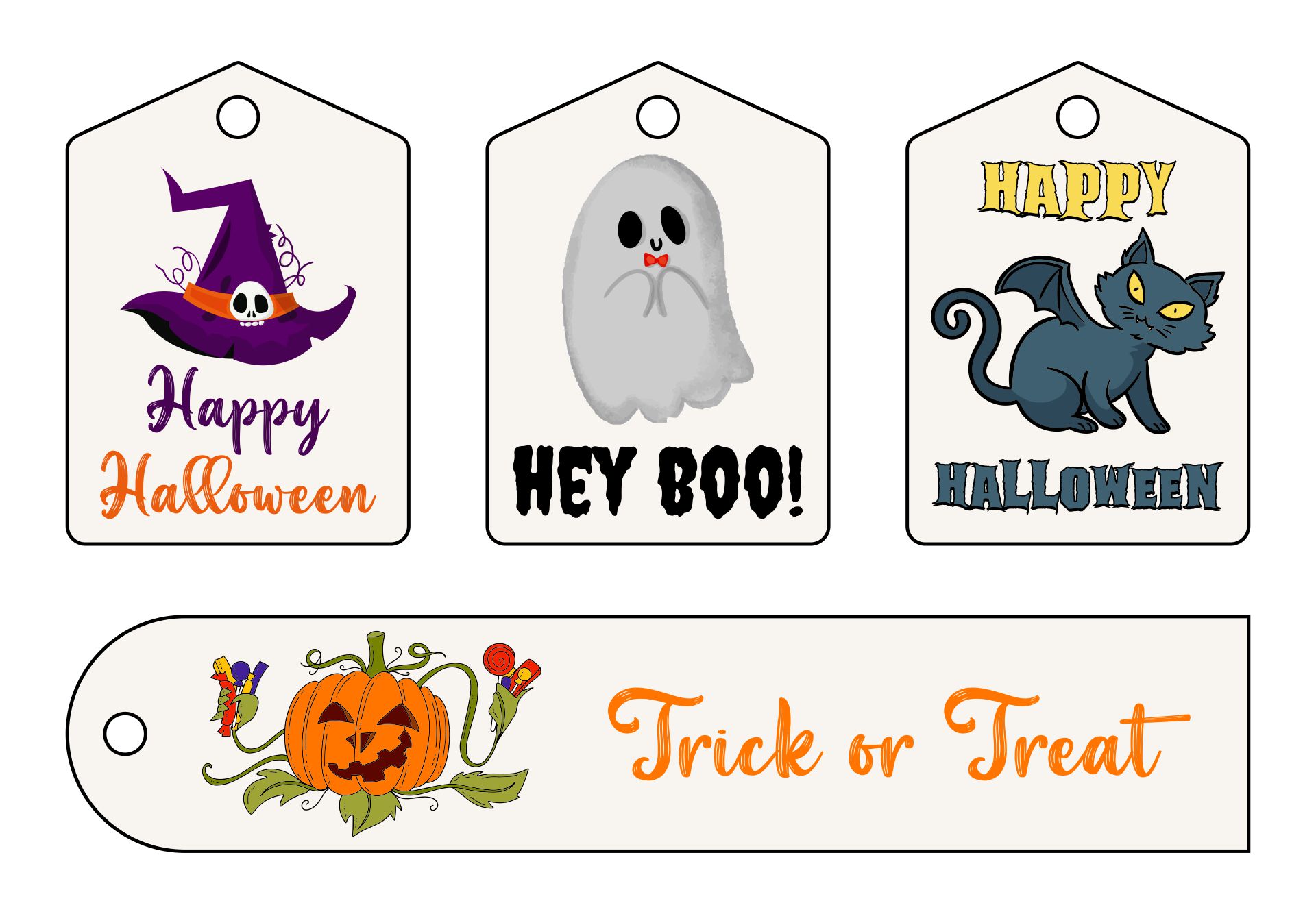 Printable Halloween Candy Gift Tags