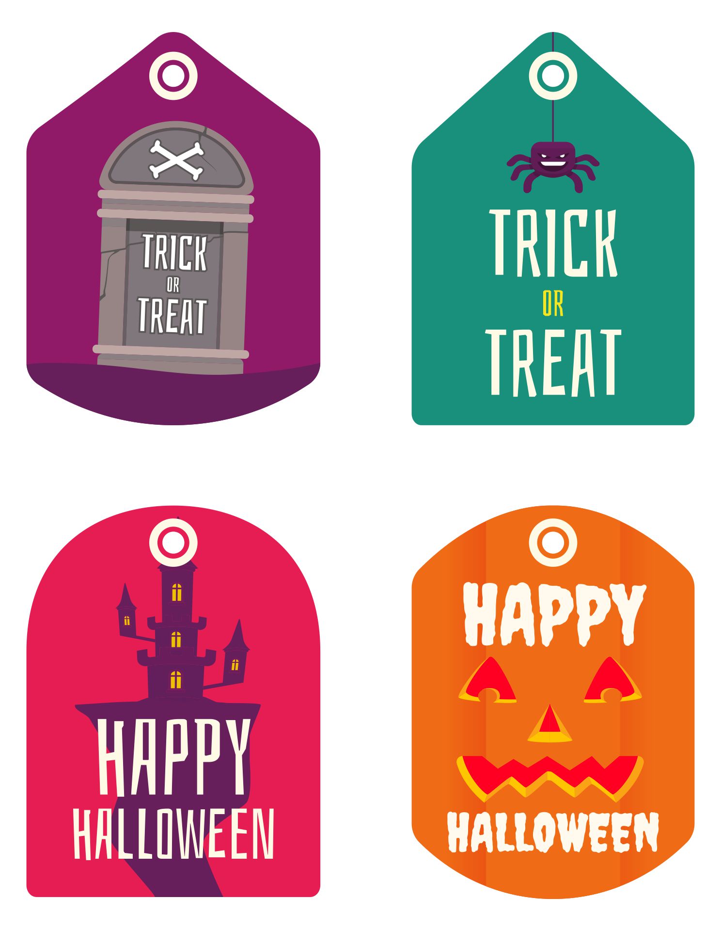Printable Halloween Candy Tags Labels