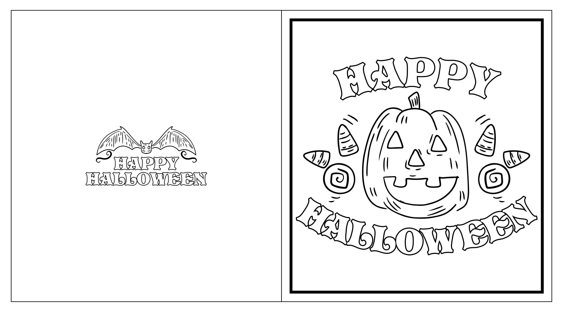 Printable Halloween Cards For Kids Coloring