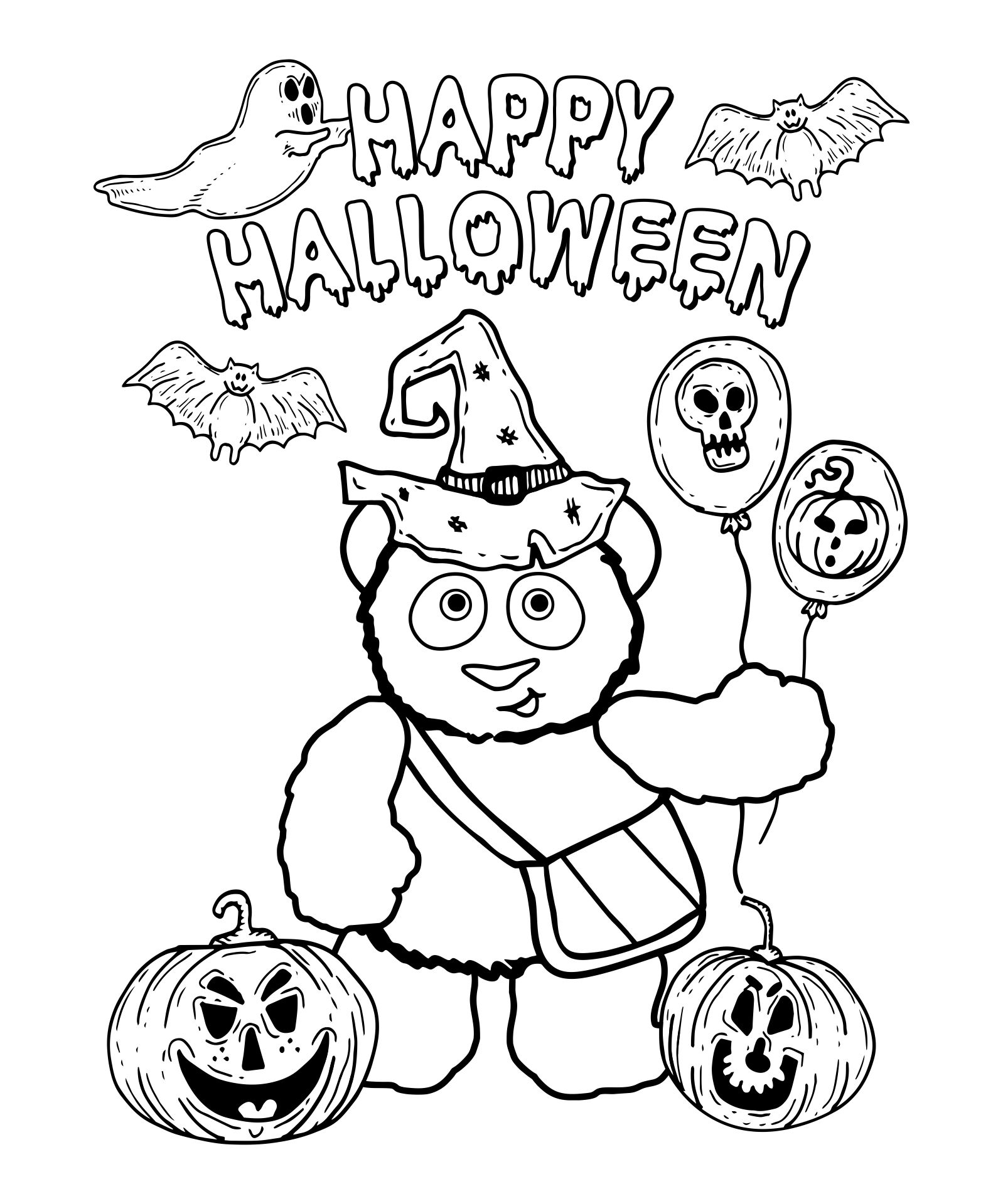 Printable Halloween Coloring Pages For Kids With Little Pim