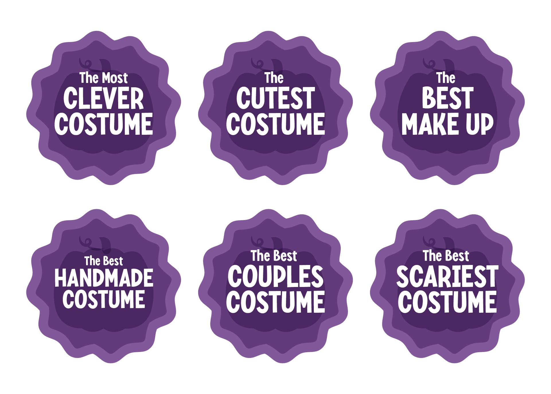 Printable Halloween Costume Contest Prize Ribbons