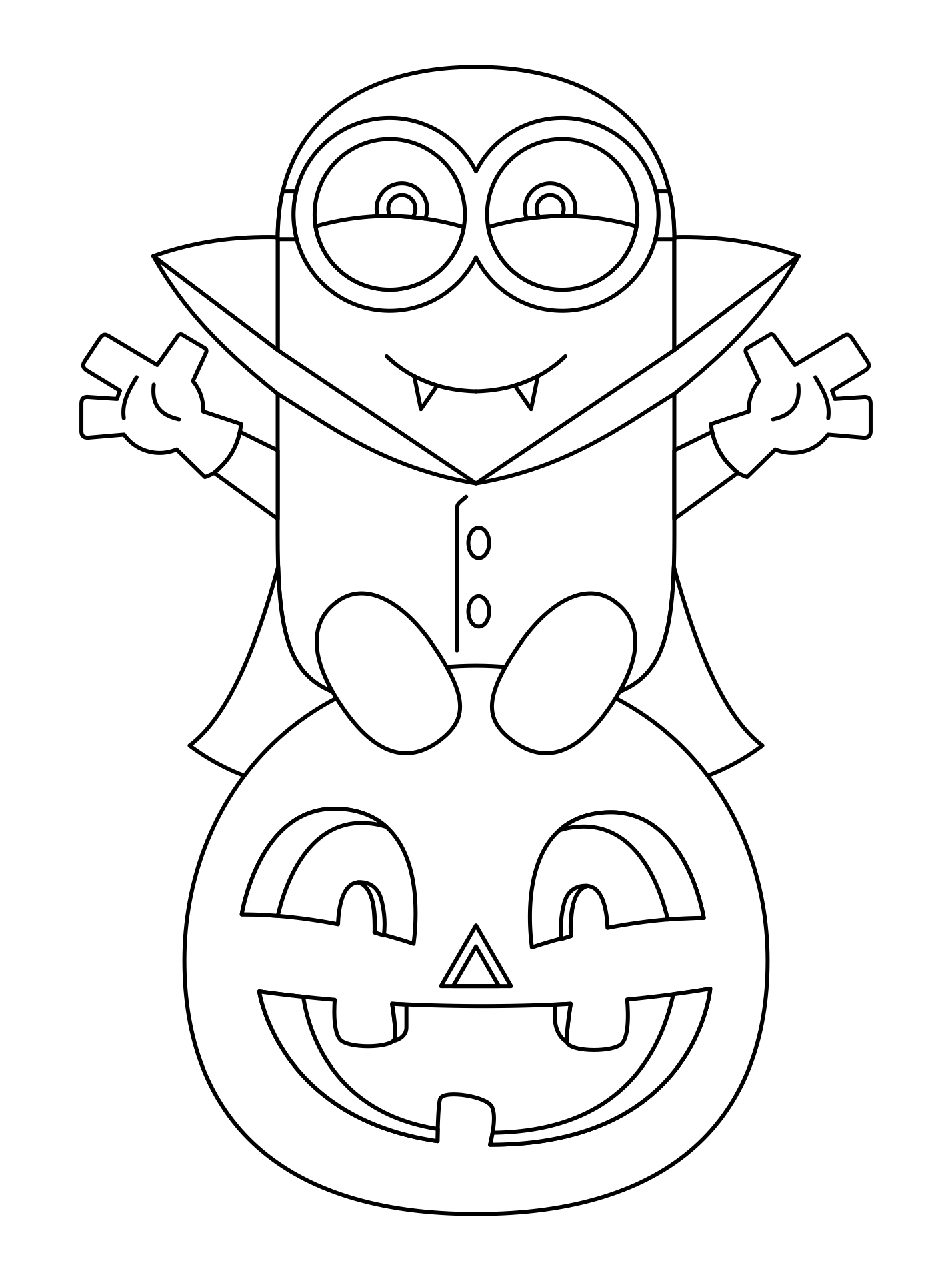 Printable Halloween Costume Minion Coloring Page