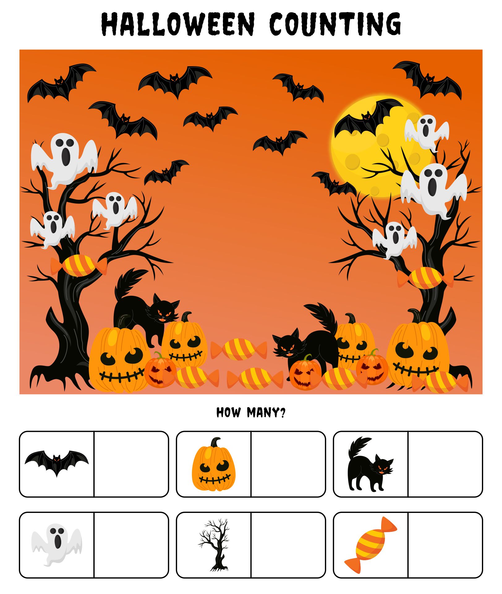 Printable Halloween Counting Worksheet 1 To 10