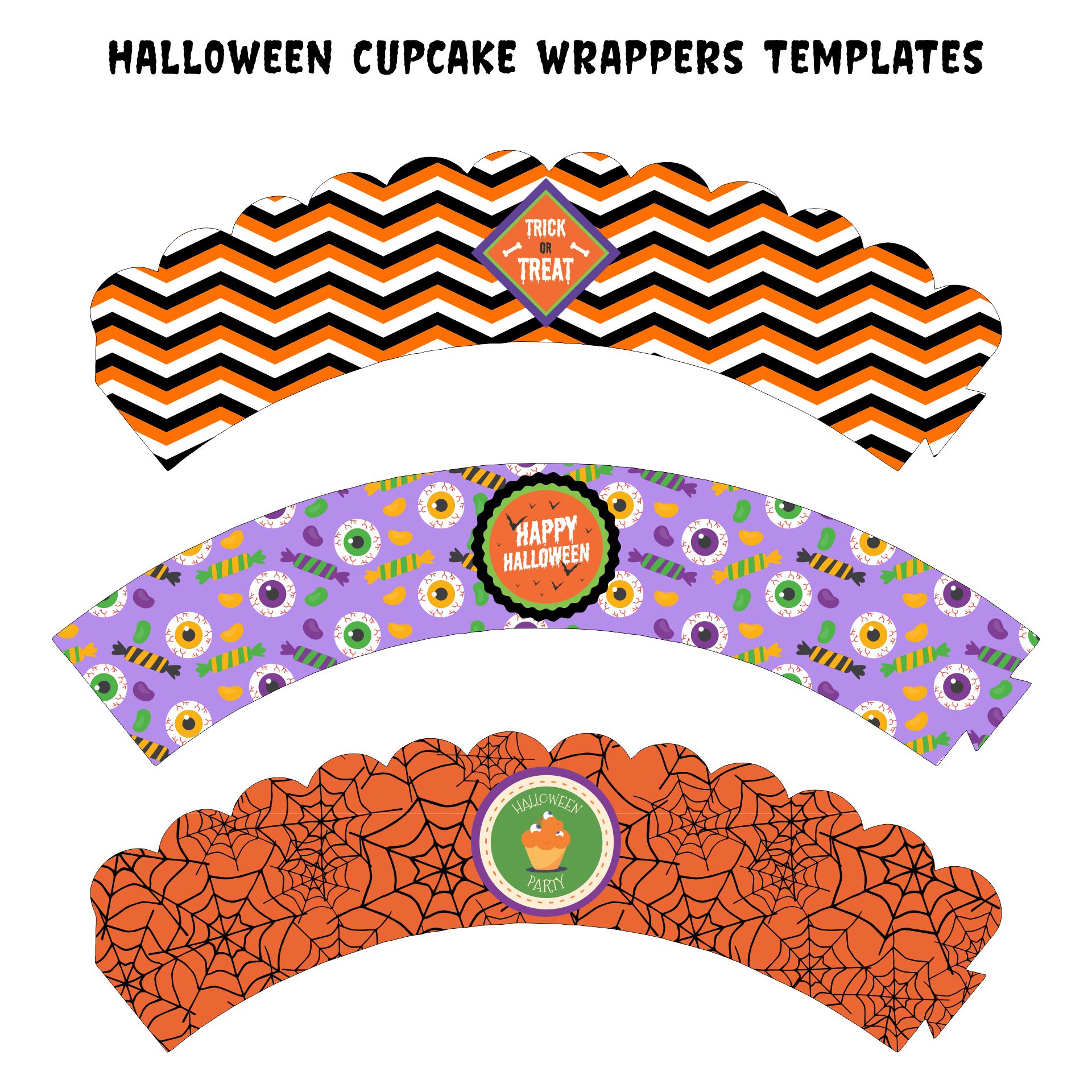 Printable Halloween Crafts For Kids Cupcake Wraps
