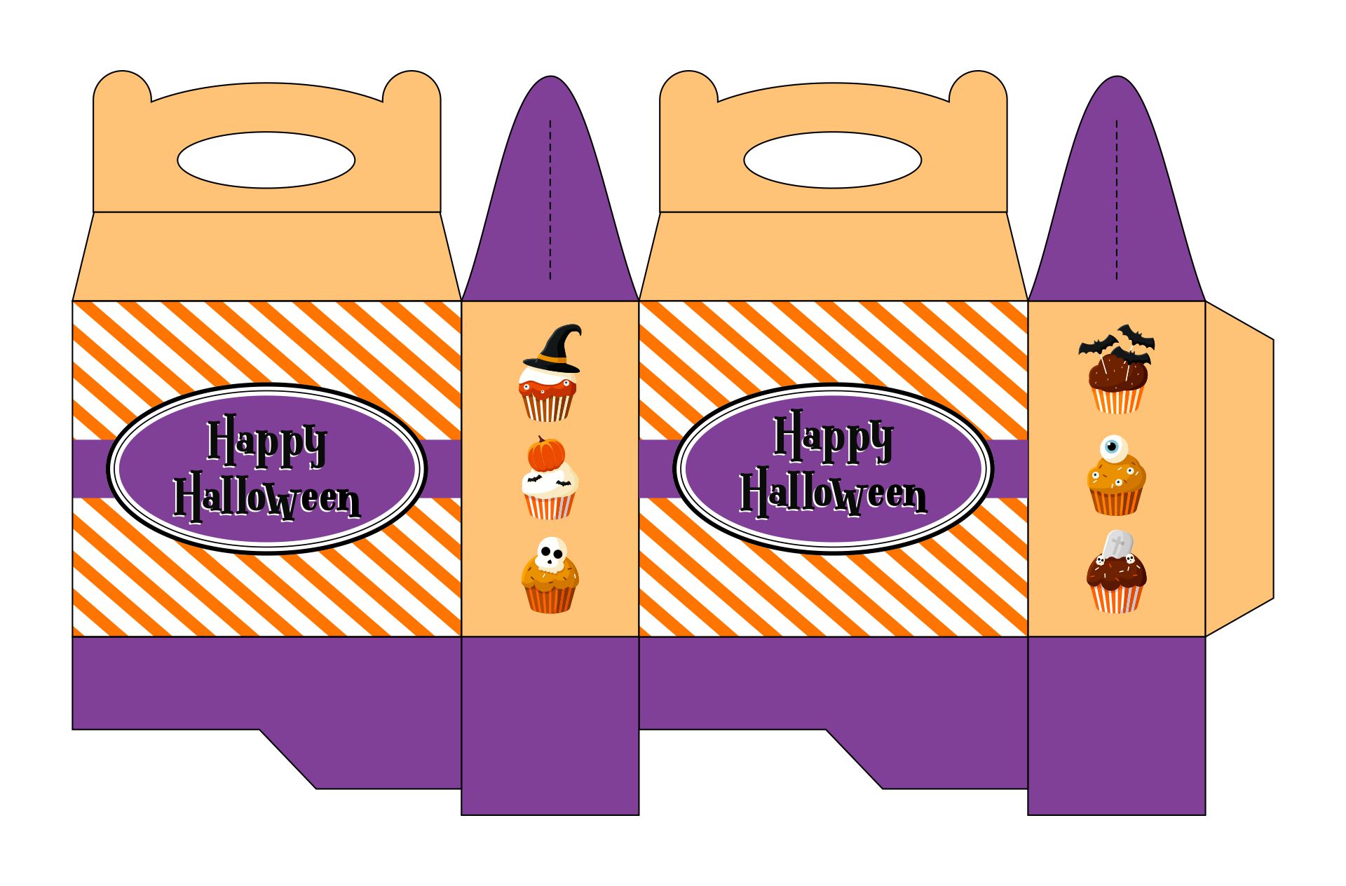 Printable Halloween Cupcake Box Party Favor