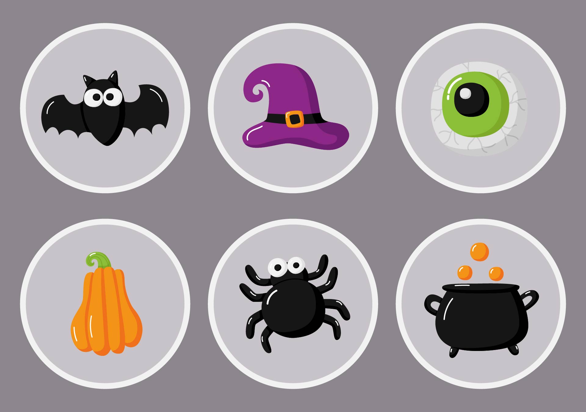 Printable Halloween Cupcake Toppers Sheet Stickers