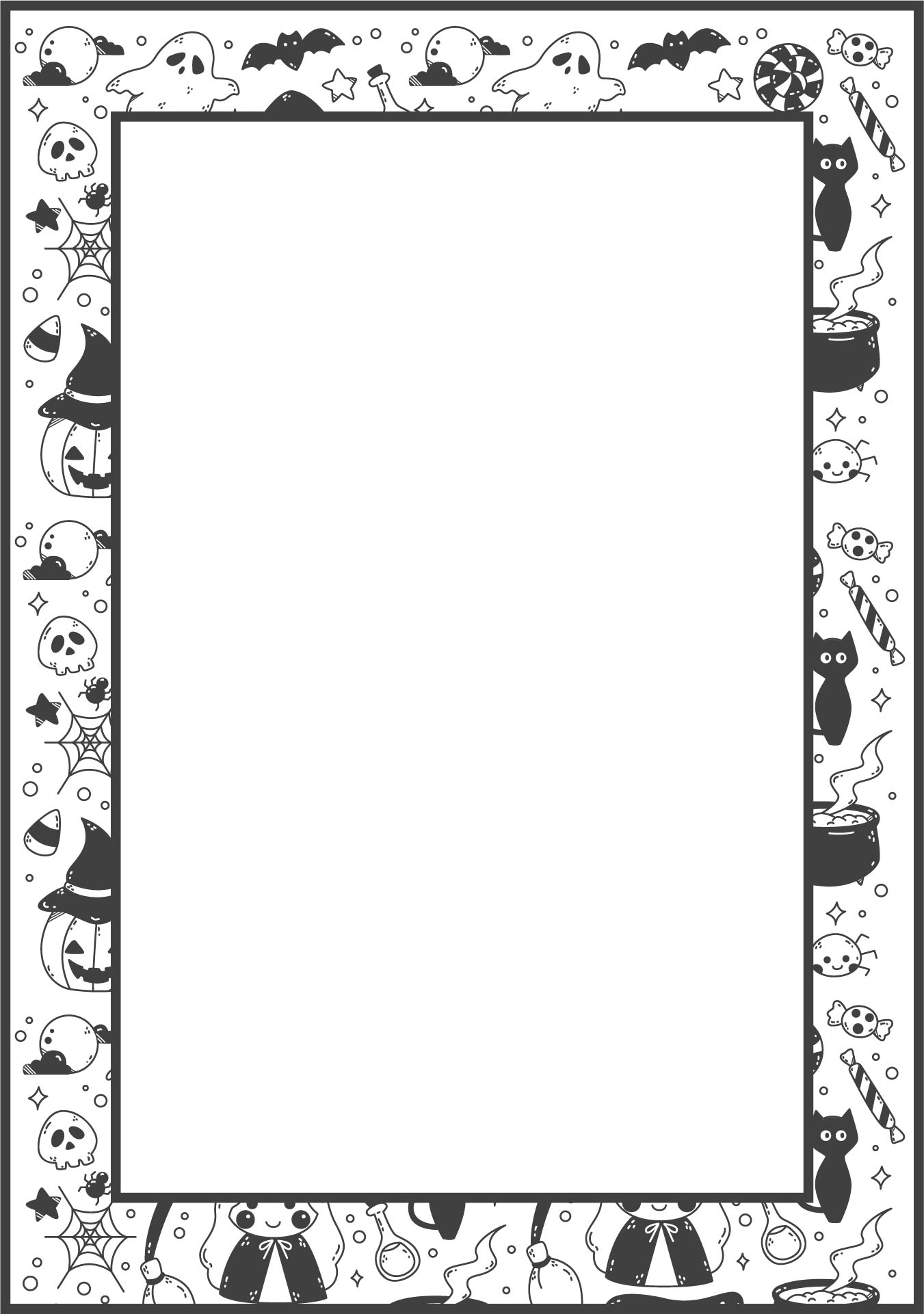 Printable Halloween Doodle Stationery Paper