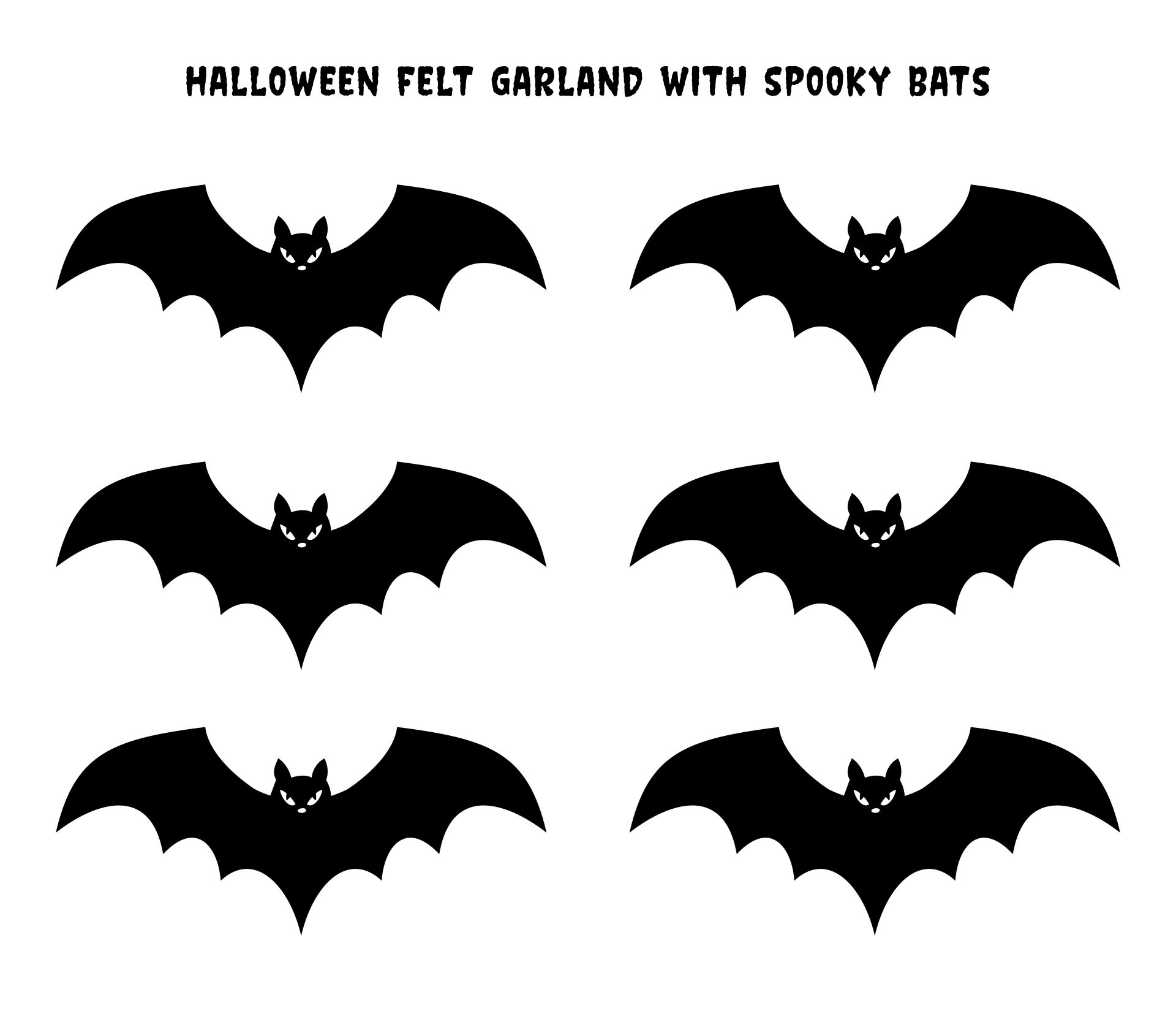 Printable Halloween Felt Garland With Spooky Bats Templates