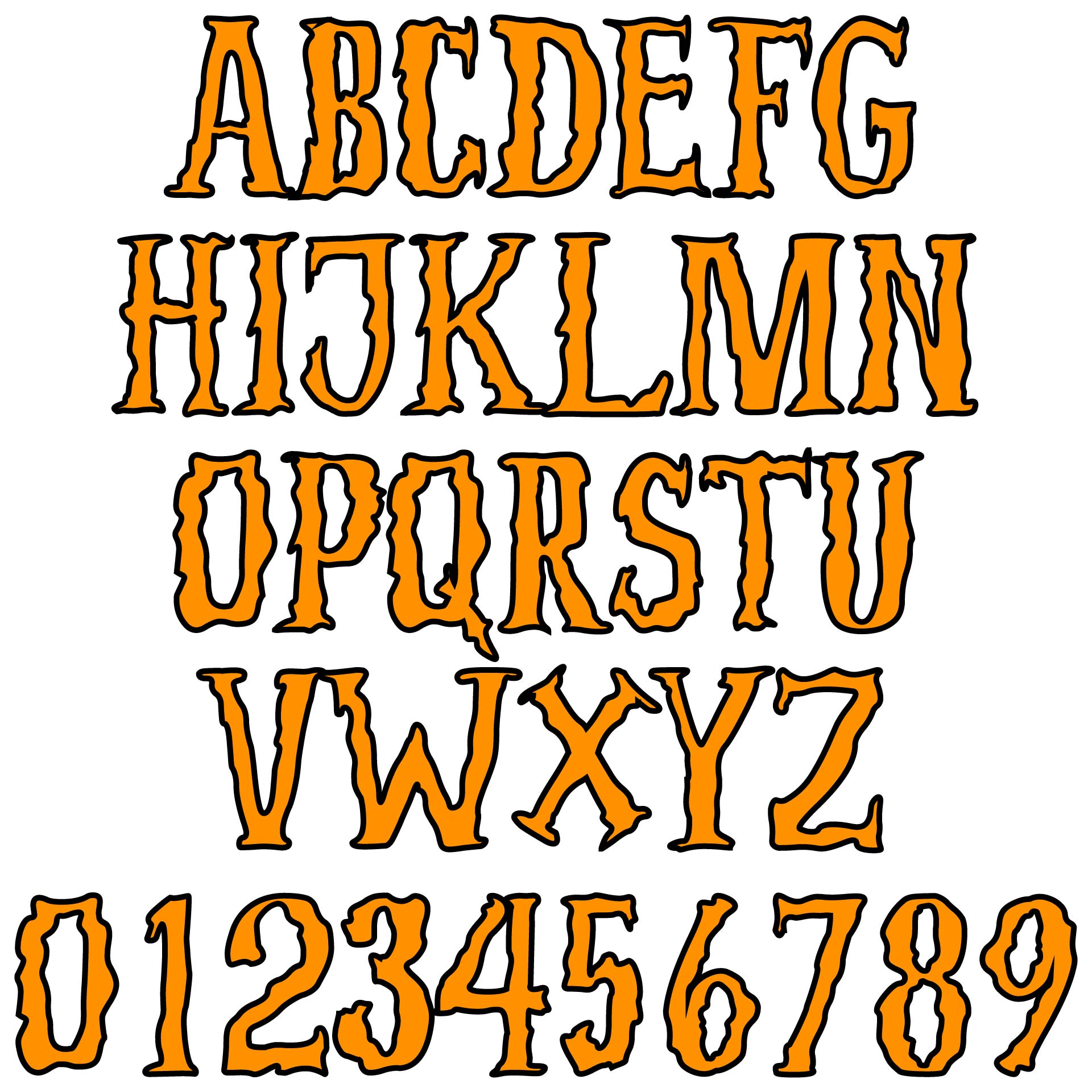 Printable Halloween Font Letters Numbers
