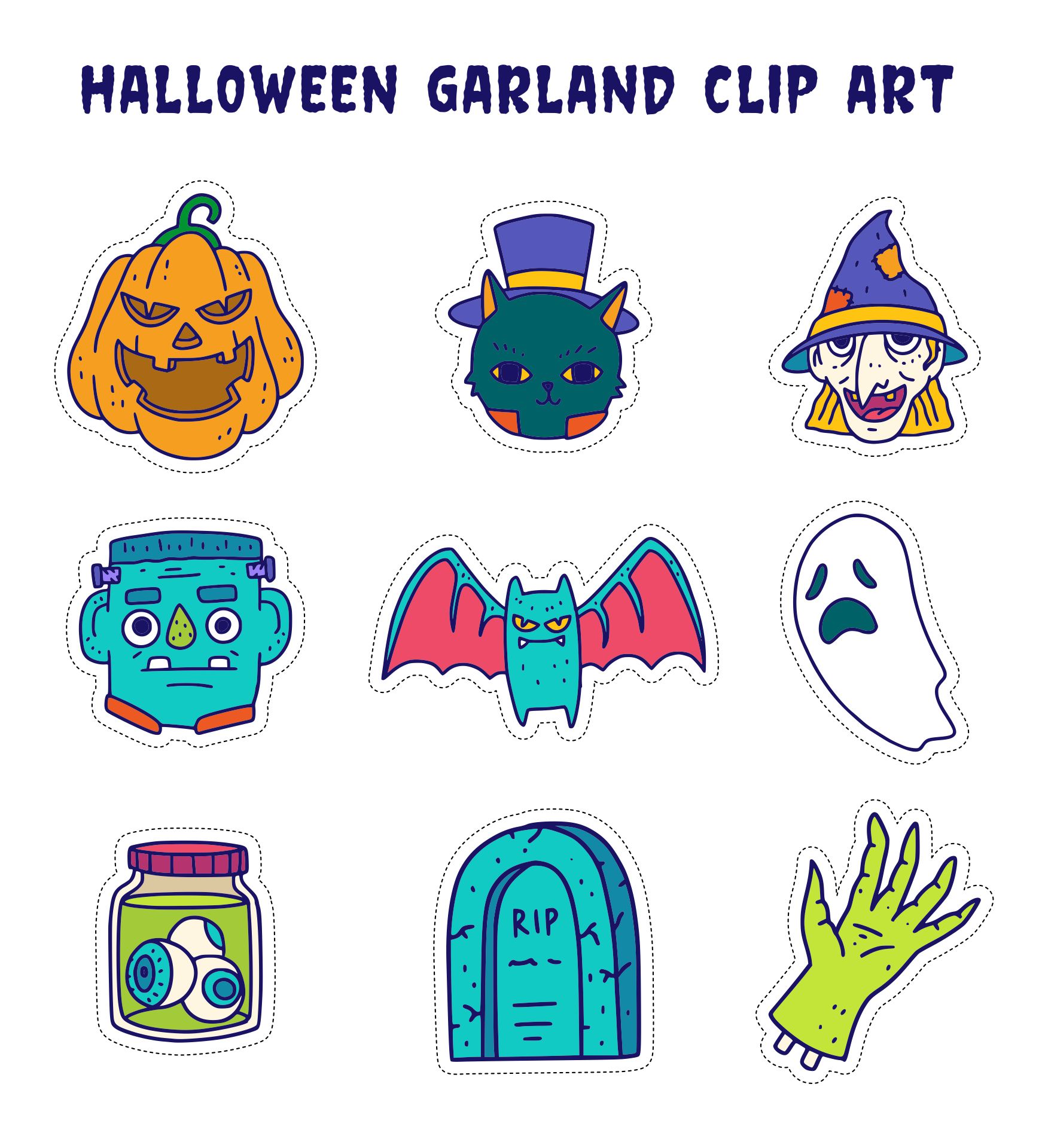 Printable Halloween Garland Clip Art
