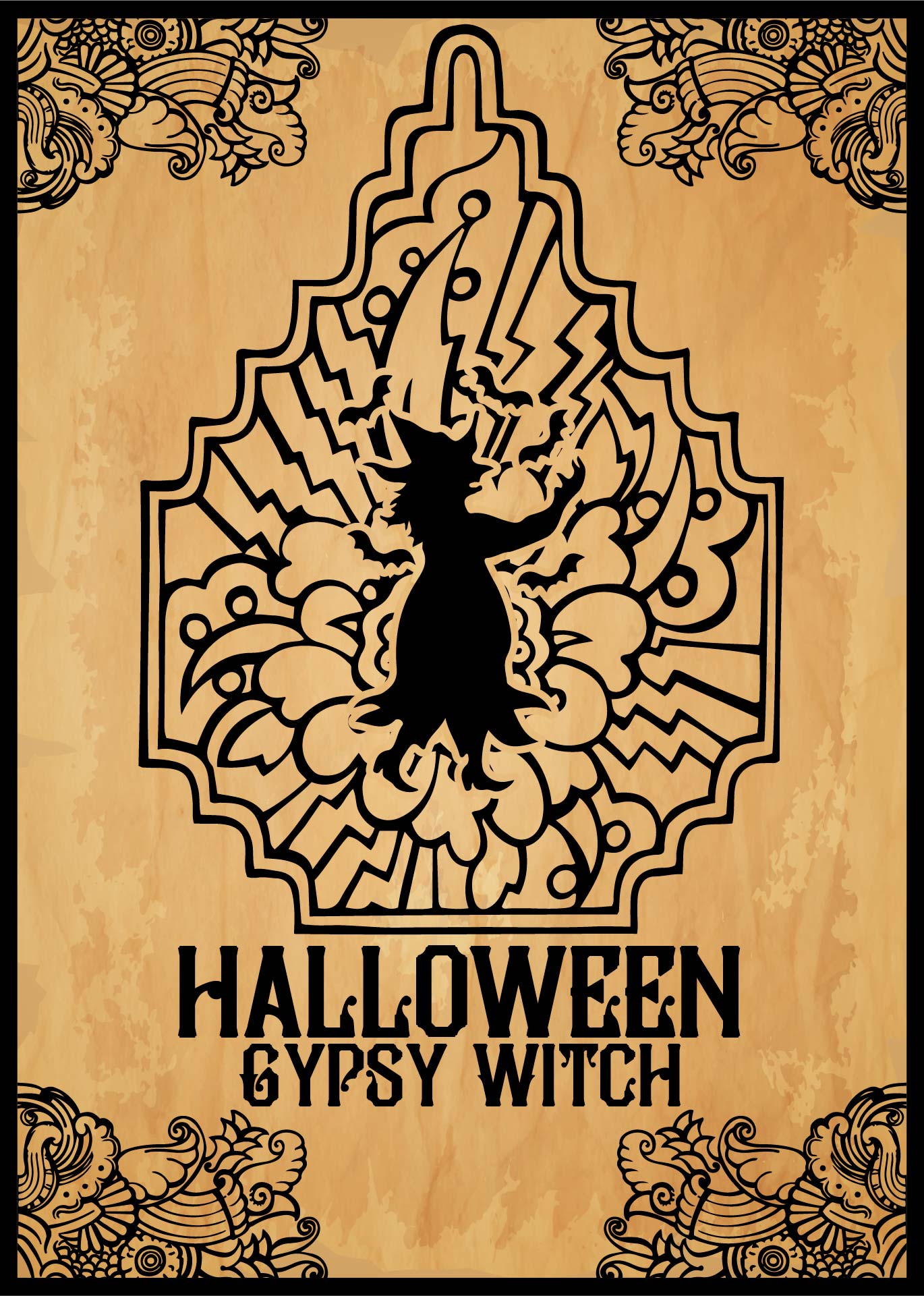 Printable Halloween Gypsy Witch Tags
