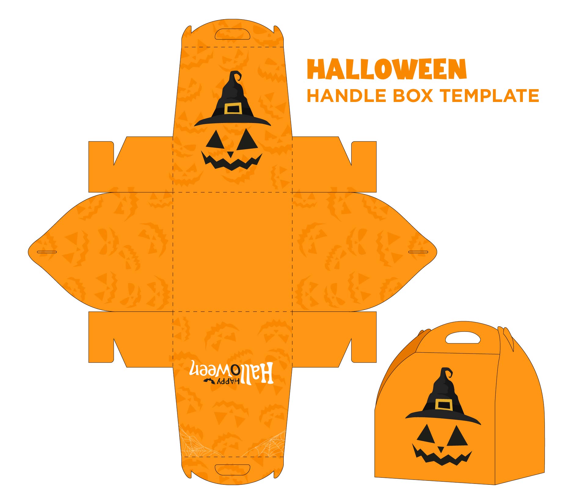 Printable Halloween Handle Box Template
