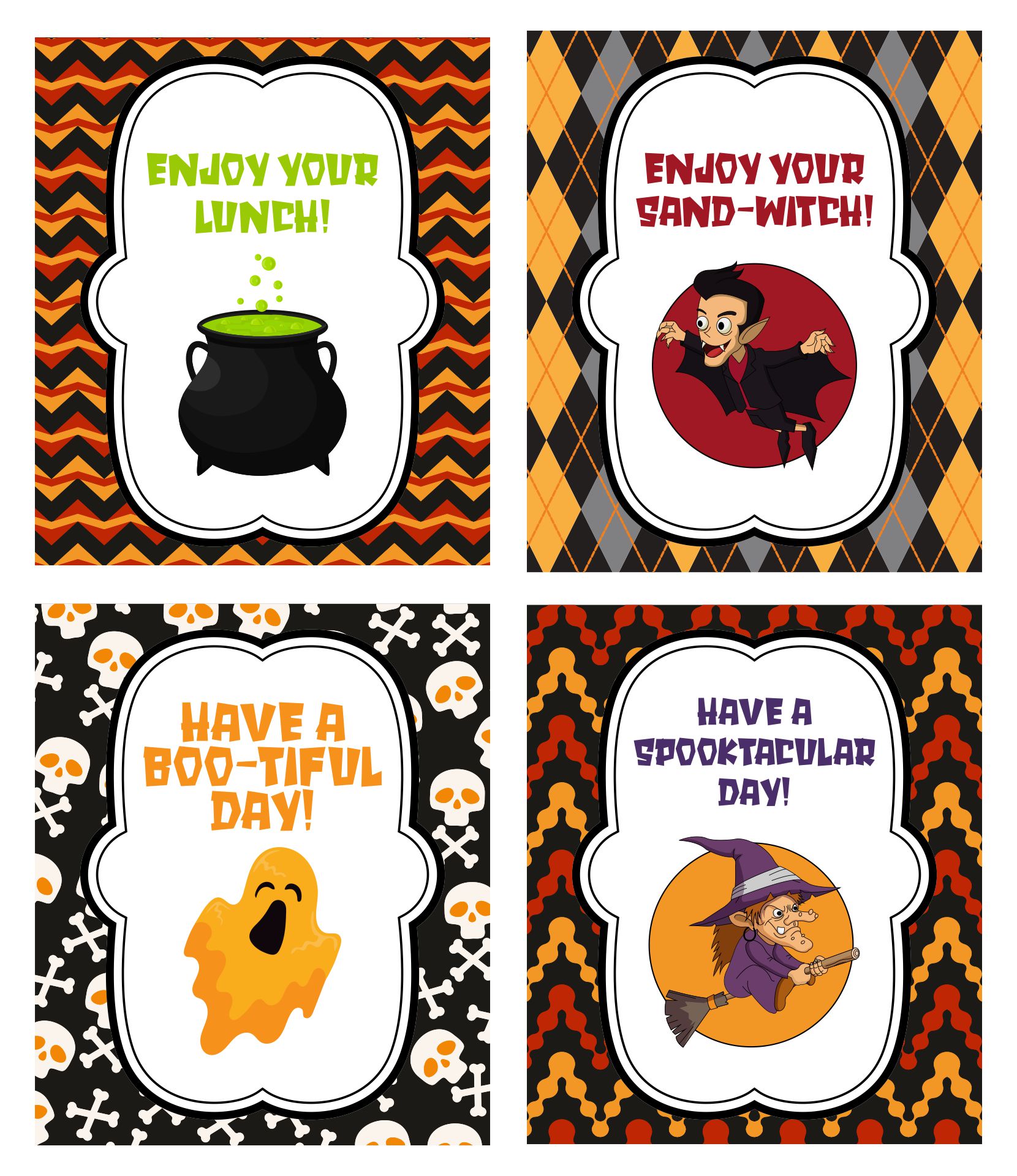 Printable Halloween Lunchbox Notes Ideas
