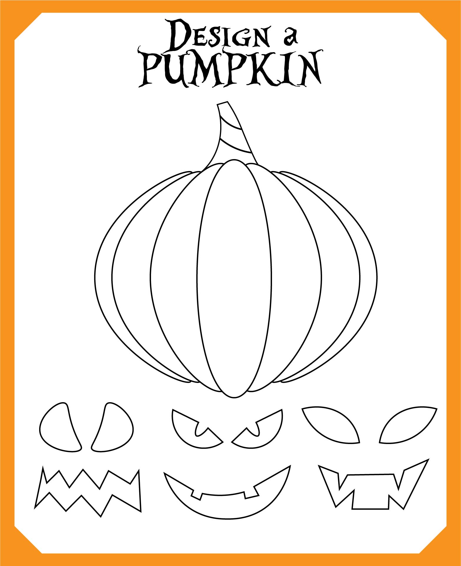 Printable Halloween Make Your Own Pumpkin Game