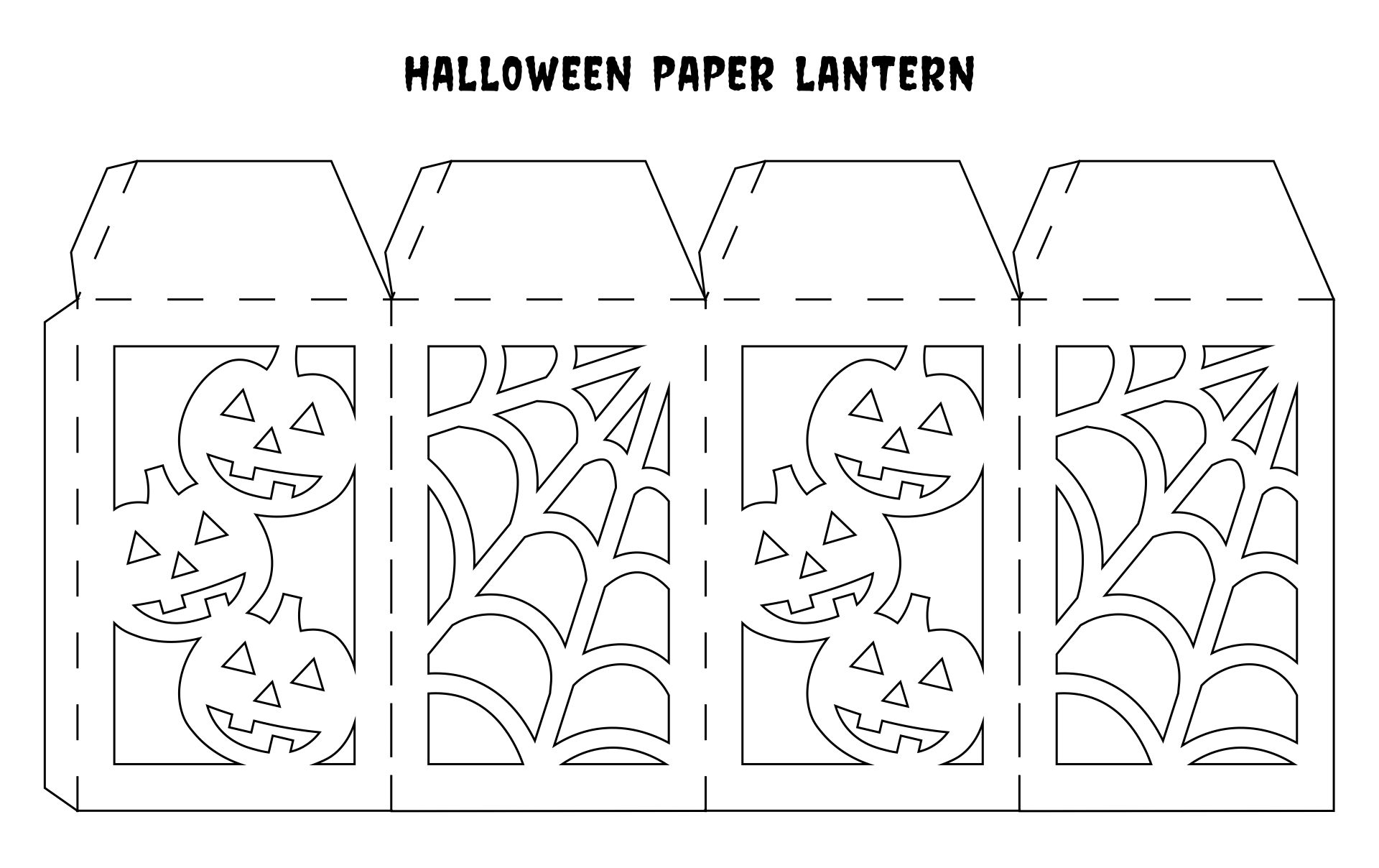 Printable Halloween Paper Lantern Stencils