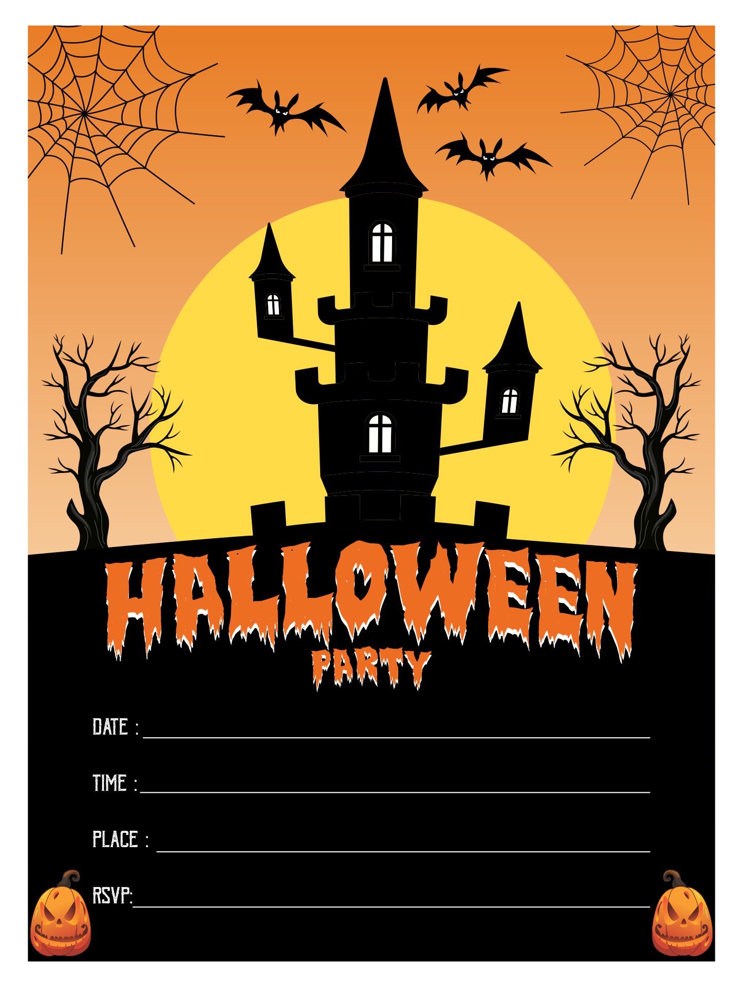 Printable Halloween Party Flyer Poster Templates