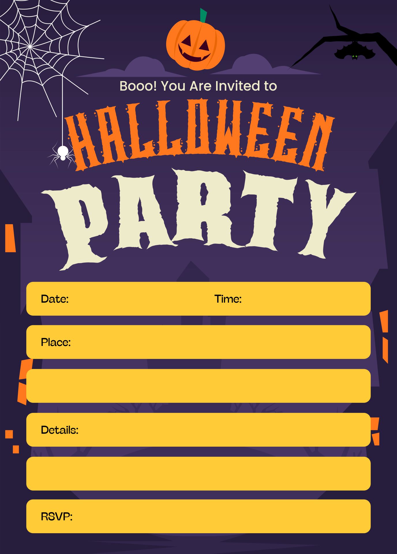 Printable Halloween Party Flyer Templates