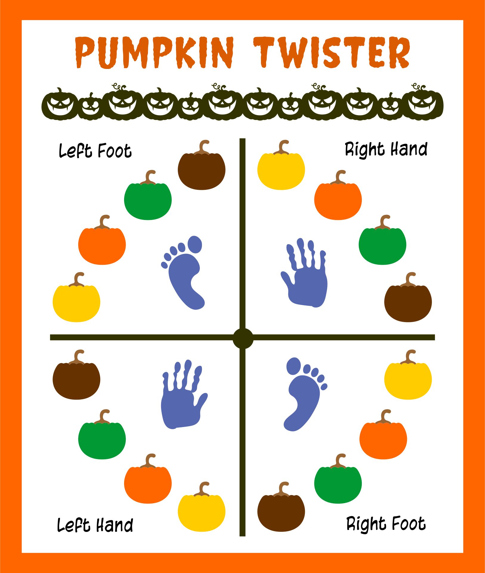 Printable Halloween Party Games For Kids Pumpkin Twister