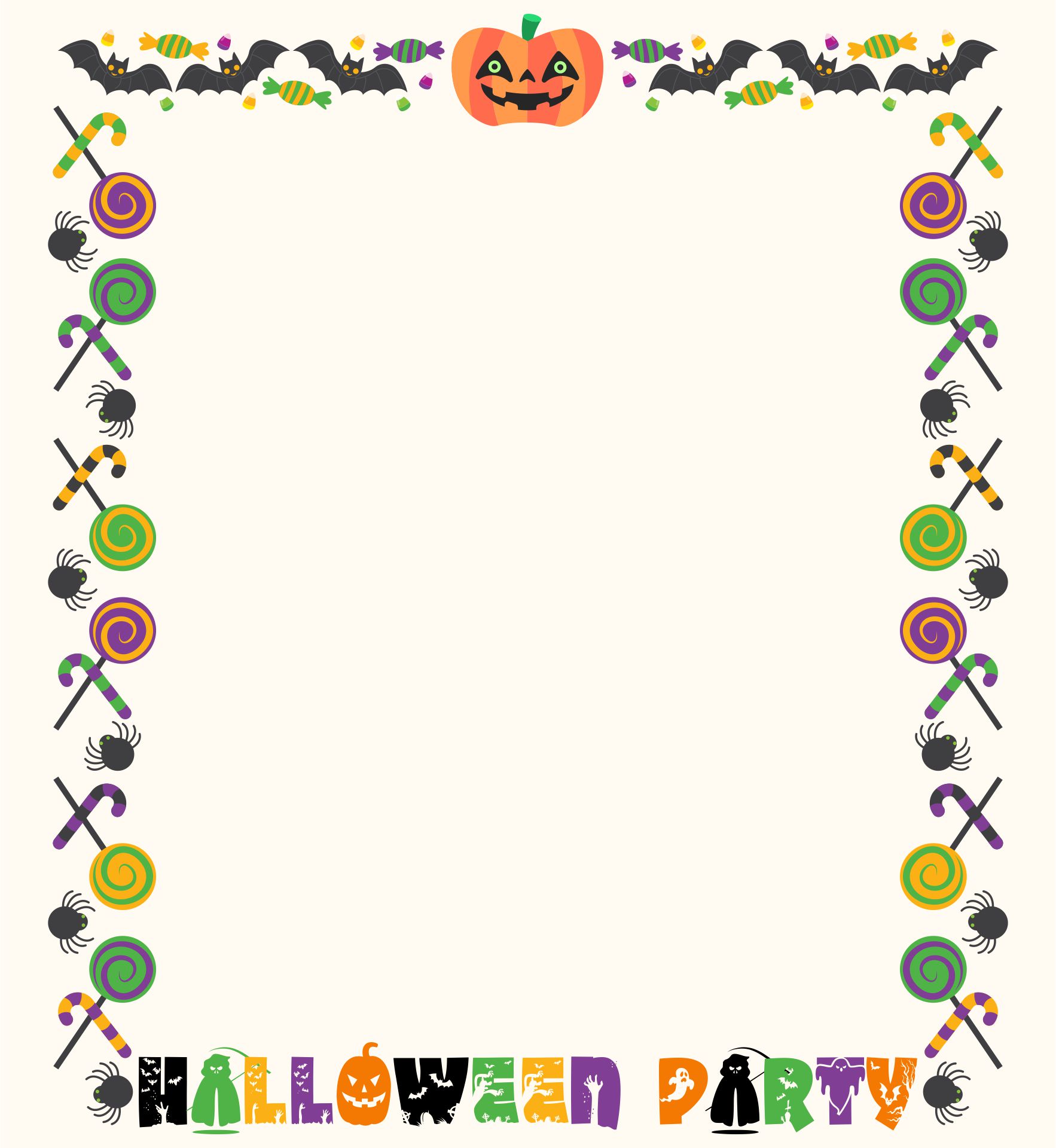 Printable Halloween Party Page Border