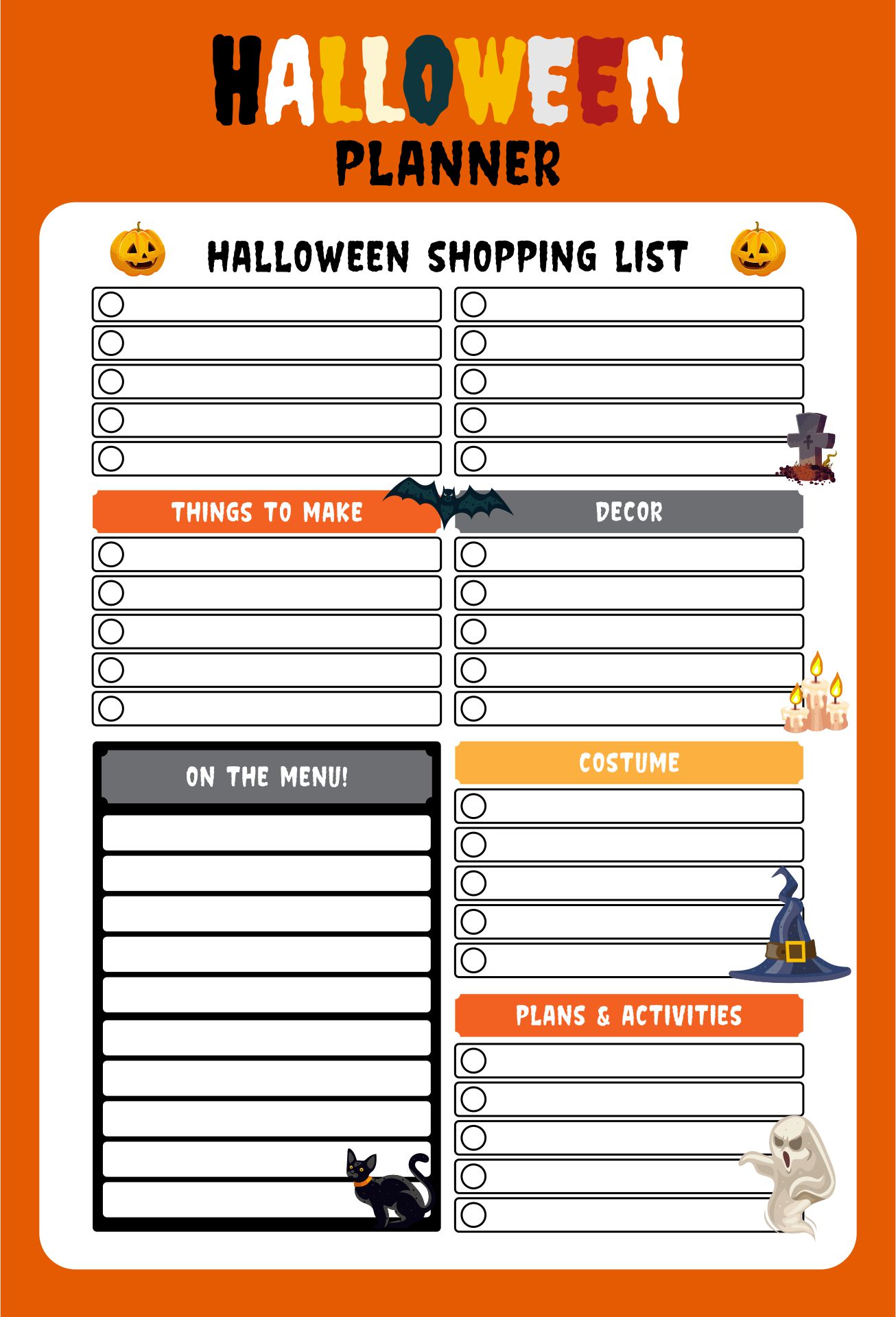 Printable Halloween Planner Pages