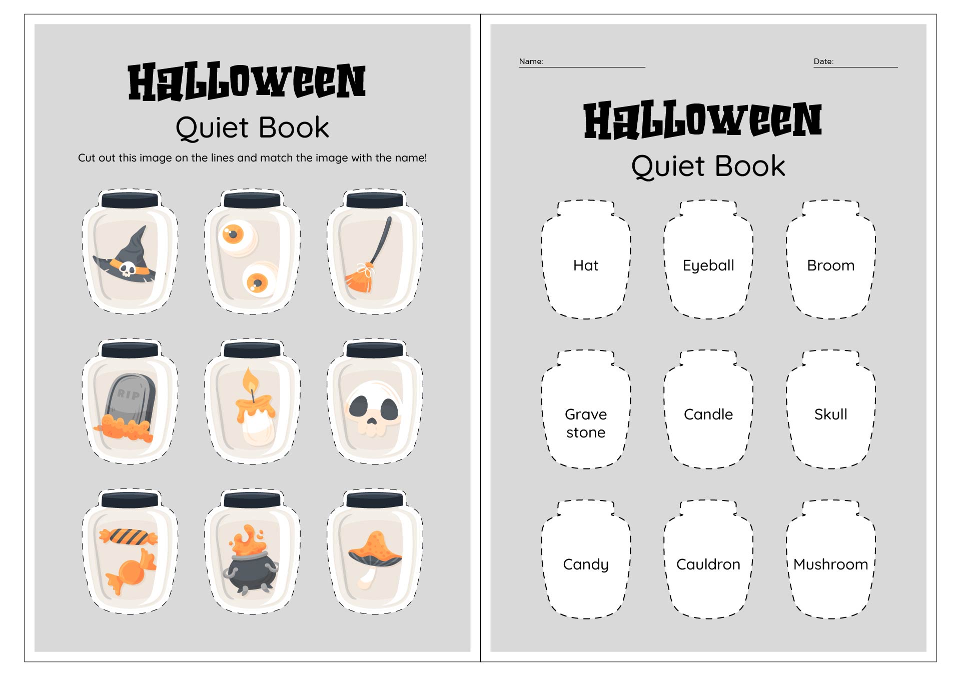 Printable Halloween Quiet Book