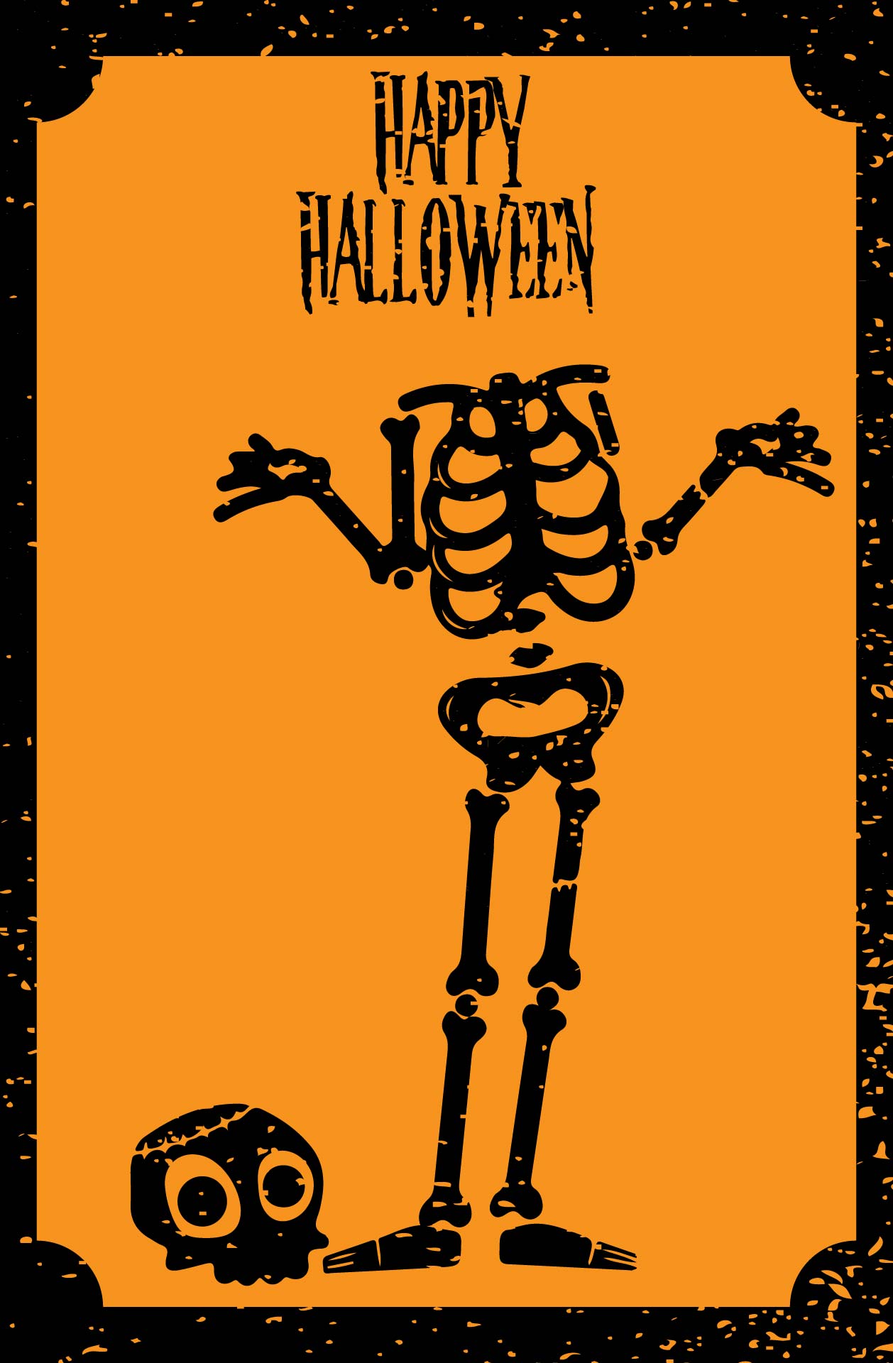 Printable Halloween Silhouette Skeleton Man