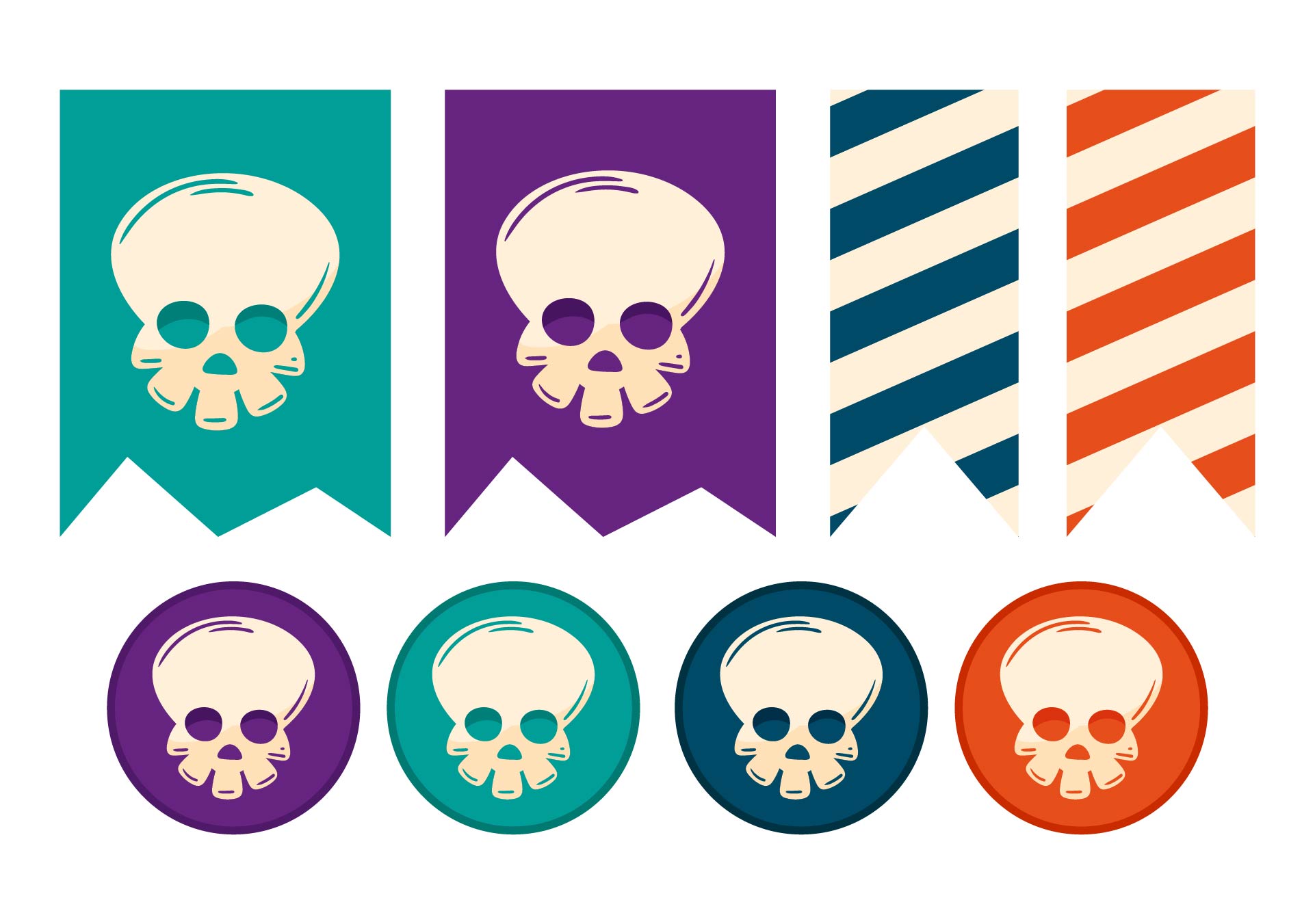 Printable Halloween Skull Decoration Banner