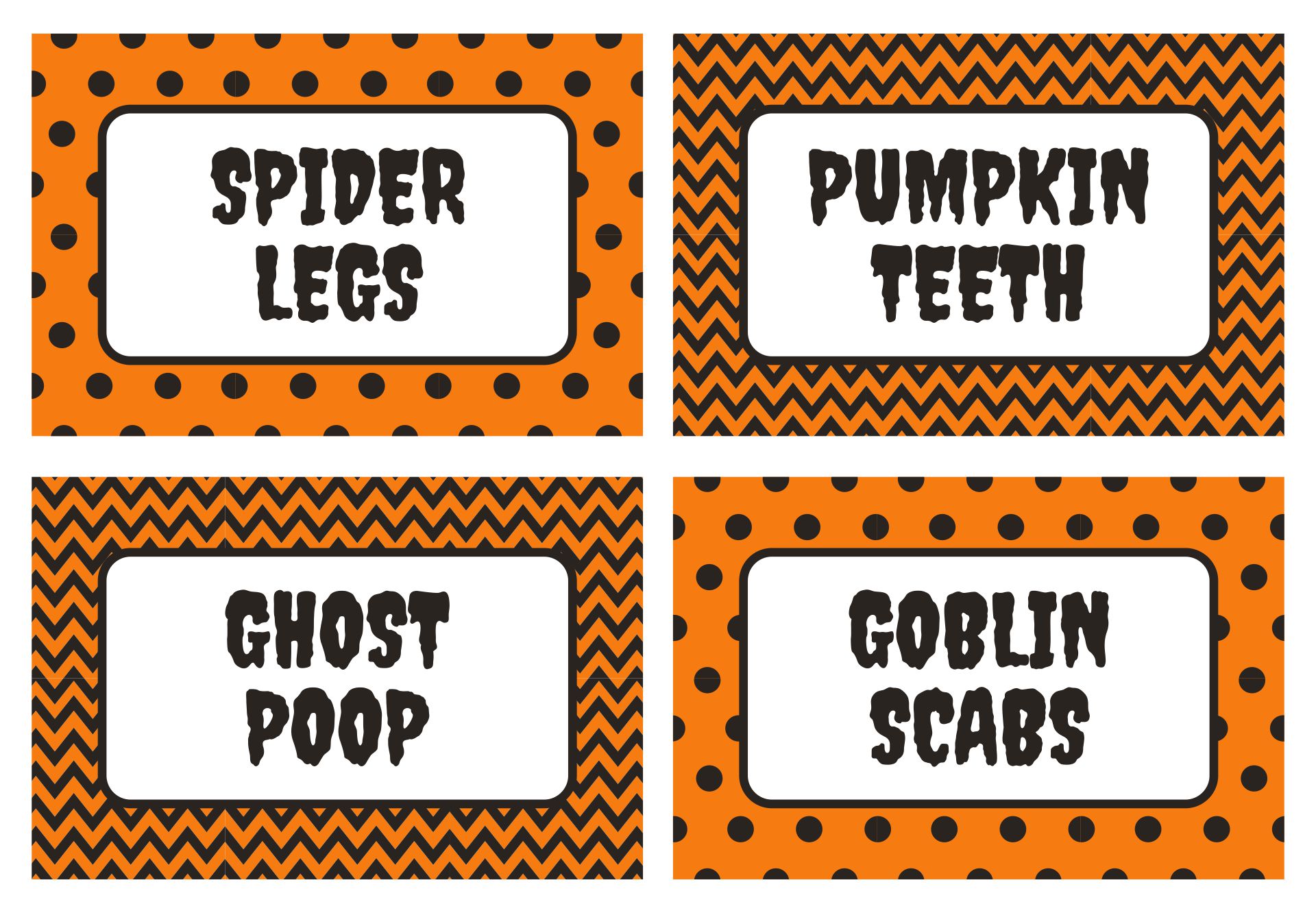 Printable Halloween Snack Mix Tags