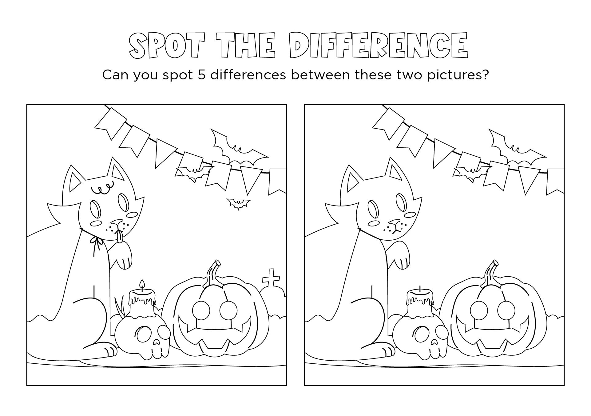 Printable Halloween Spot The Difference Printables
