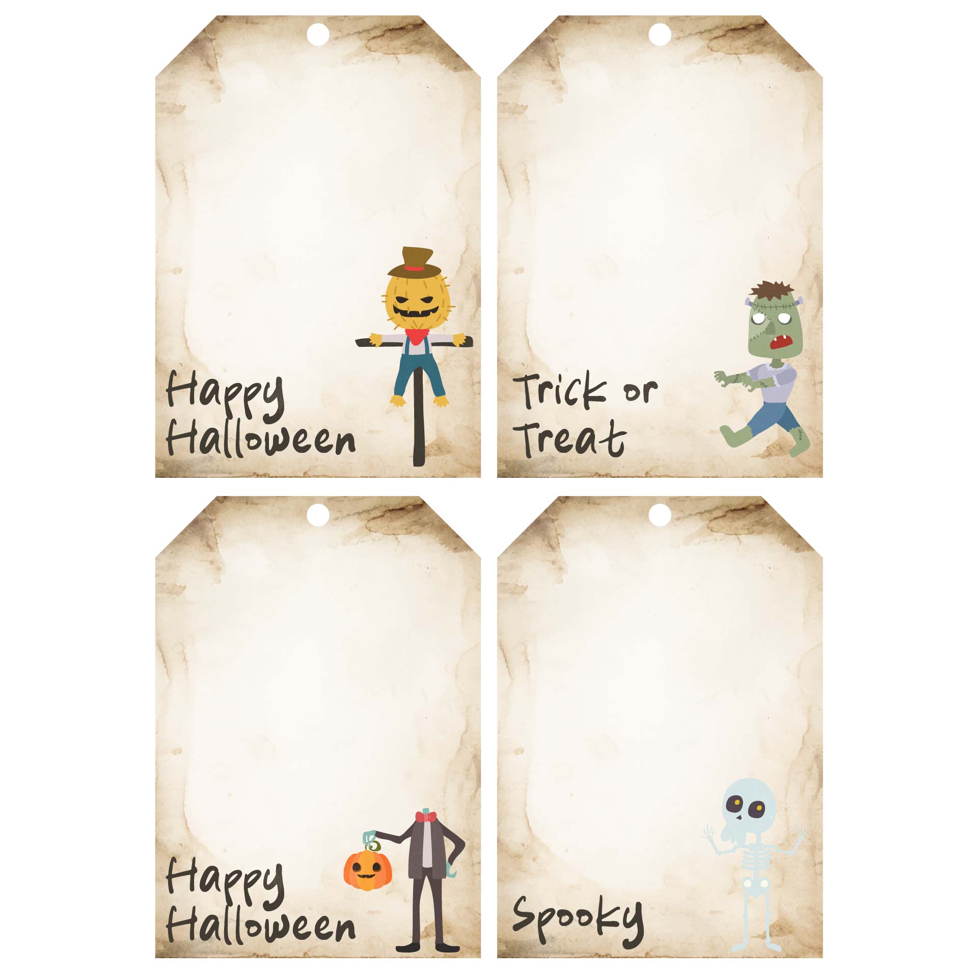 Printable Halloween Tags & Bookmarks Vintage