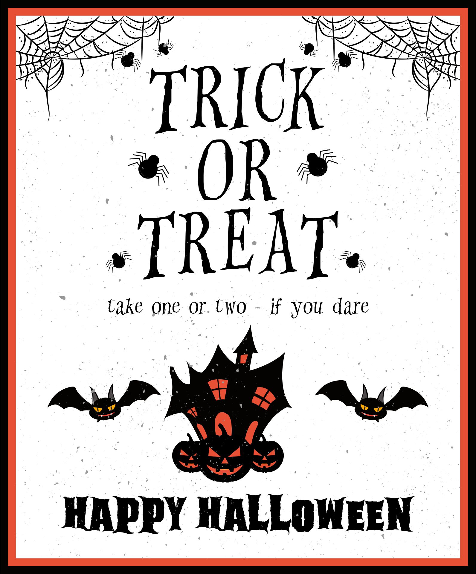 Printable Halloween Trick-or-Treat Signs For Candy