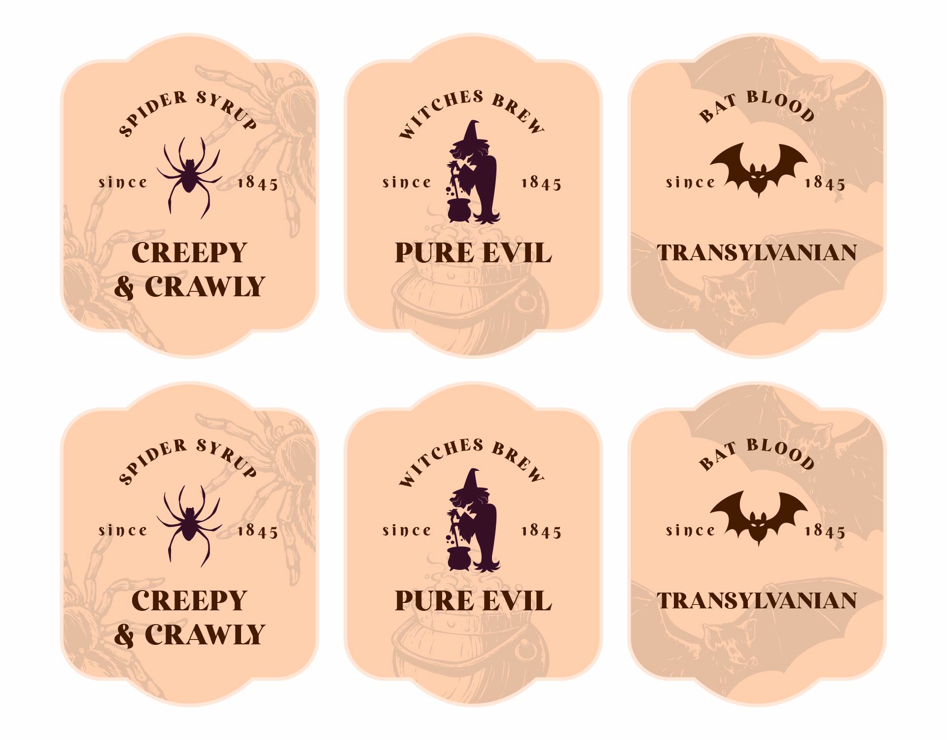 Printable Halloween Wine Labels