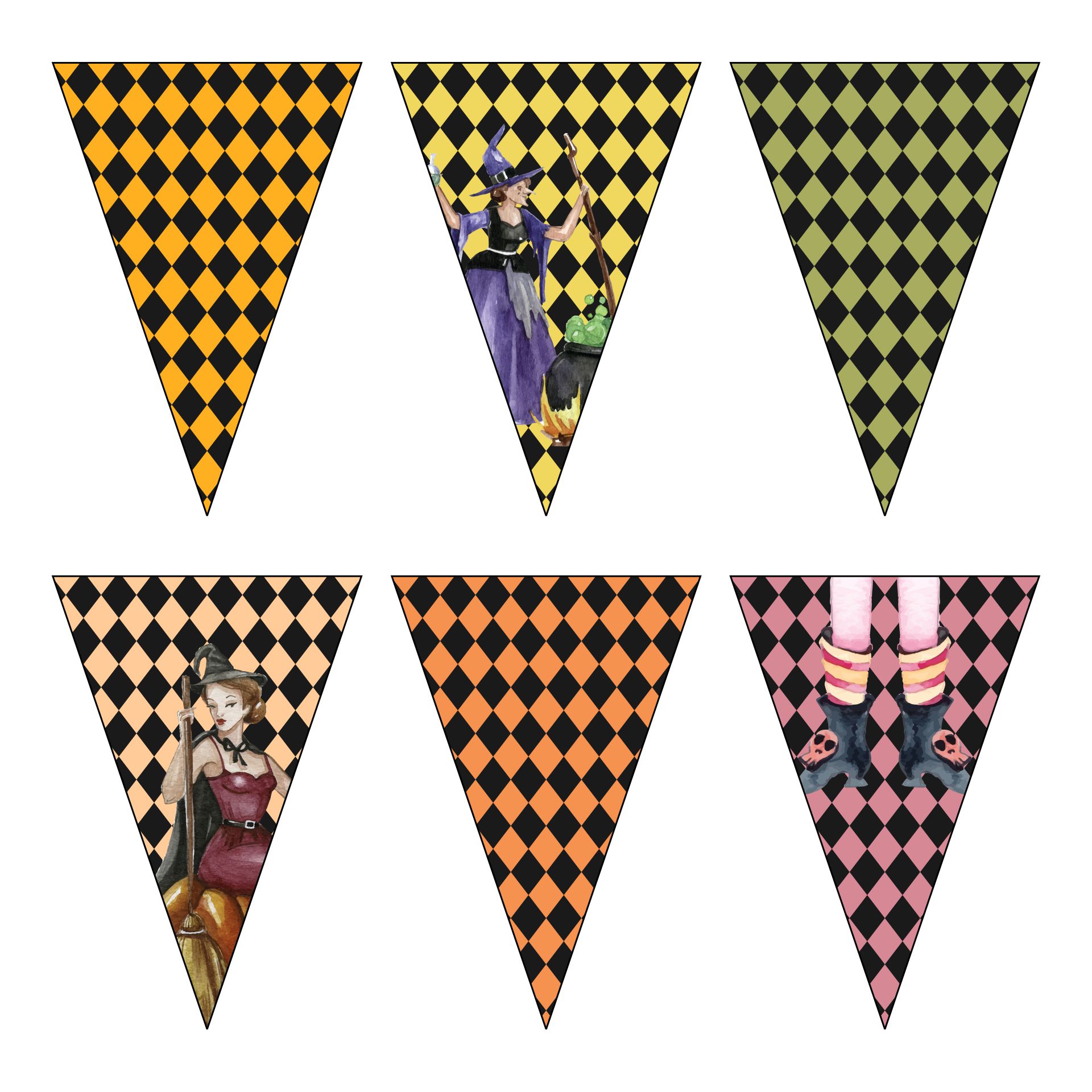 Printable Halloween Witches Party Decor Banner