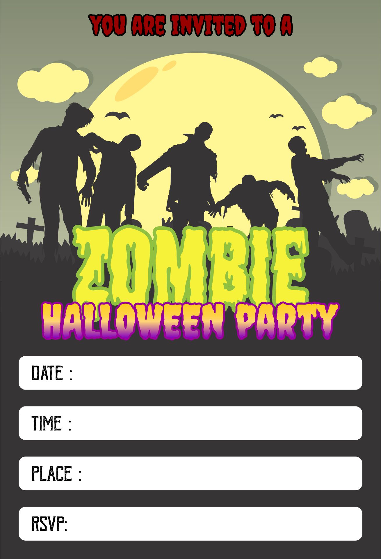 Printable Halloween Zombie Flyer Templates