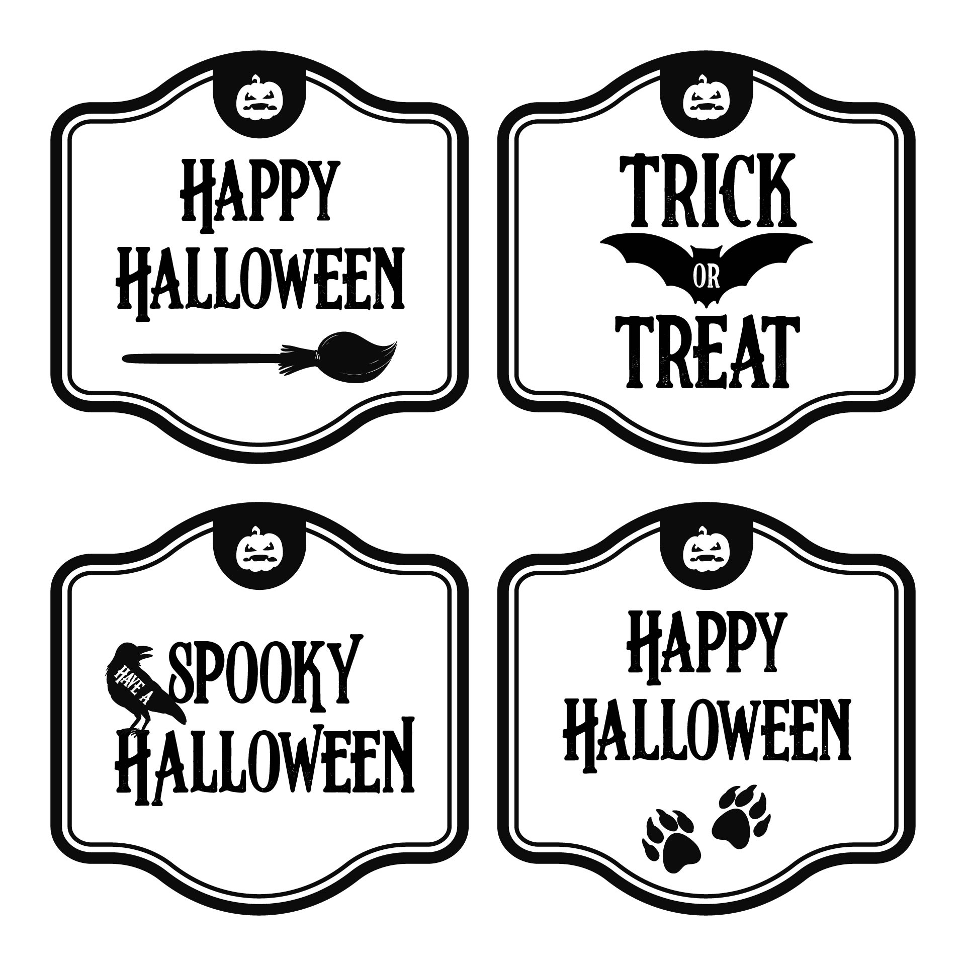 Printable Happy Halloween Mason Jar Labels