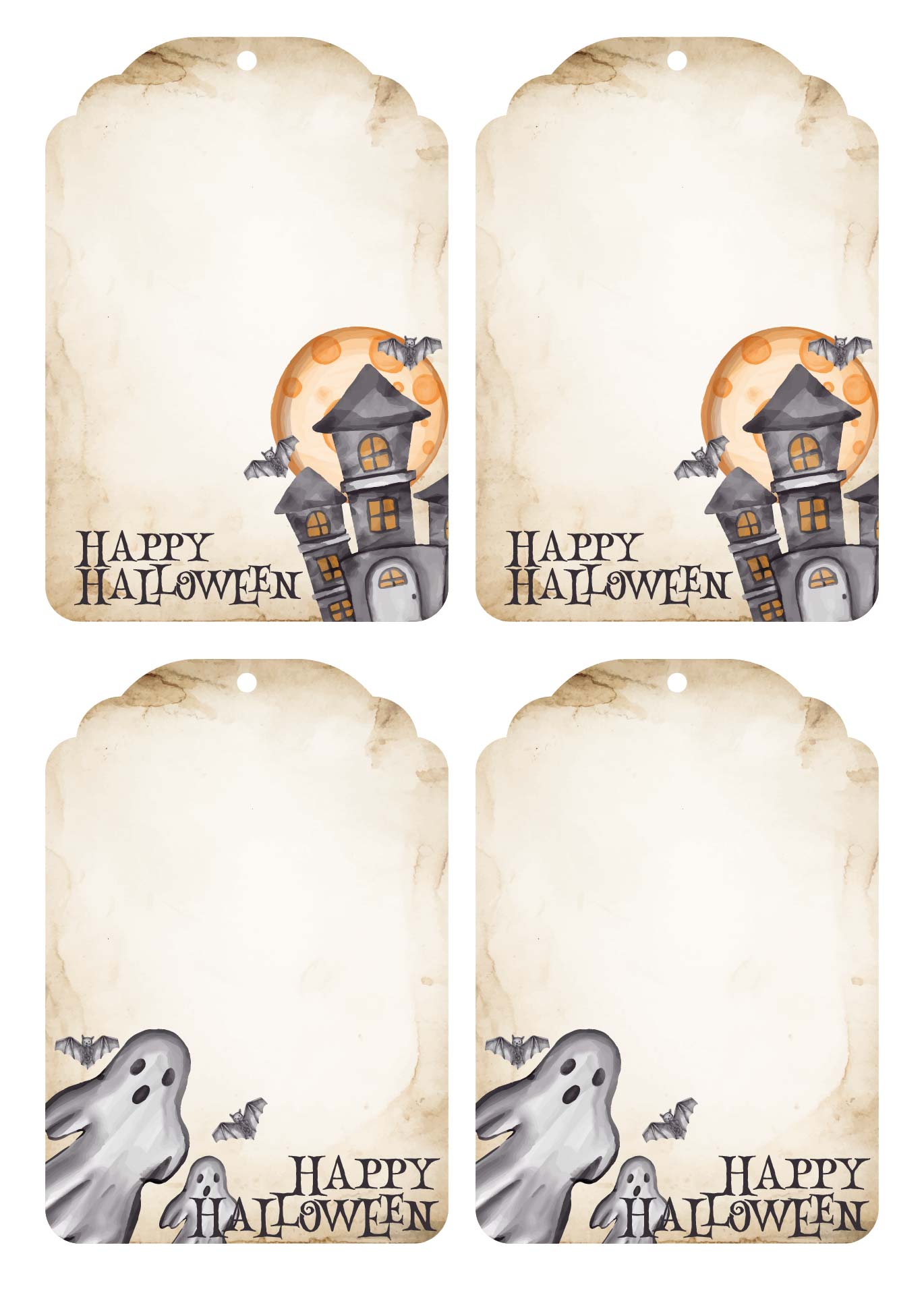 Printable Happy Halloween Party Favor Tags For Kids