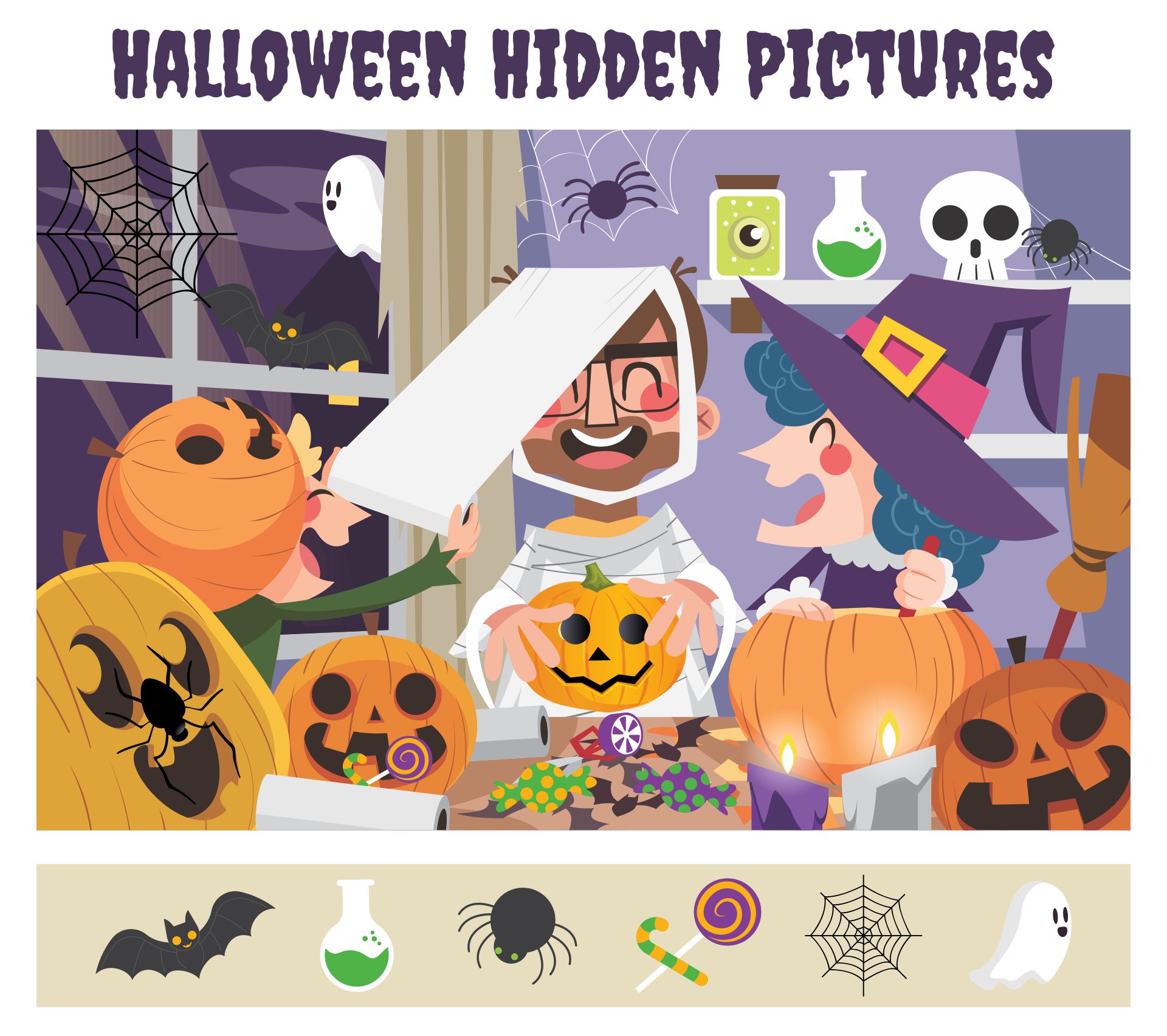 Printable Hidden Pictures Find The Halloween Objects