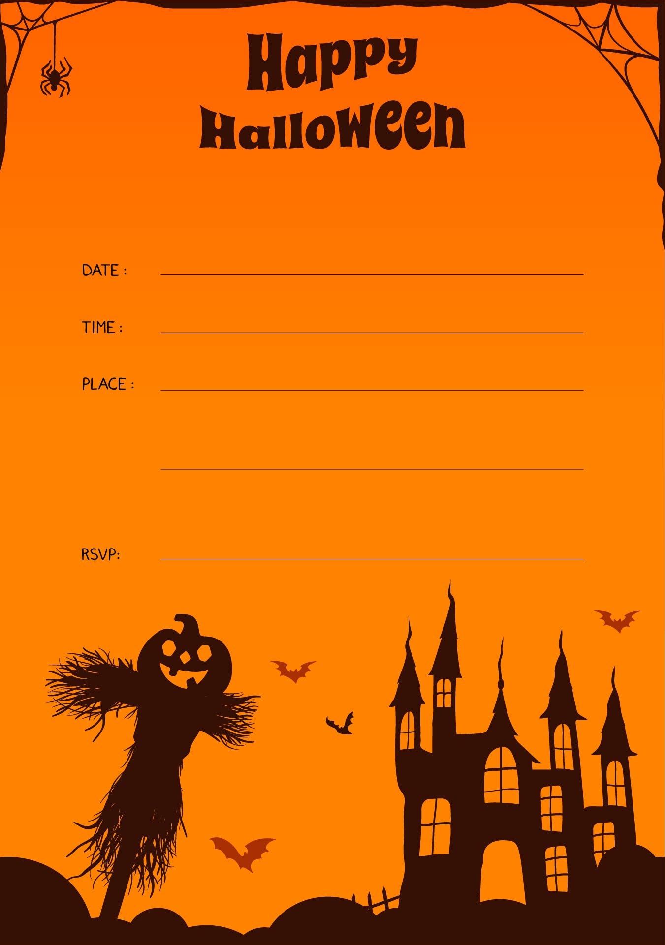 Printable Kids Halloween Party Flyer Template