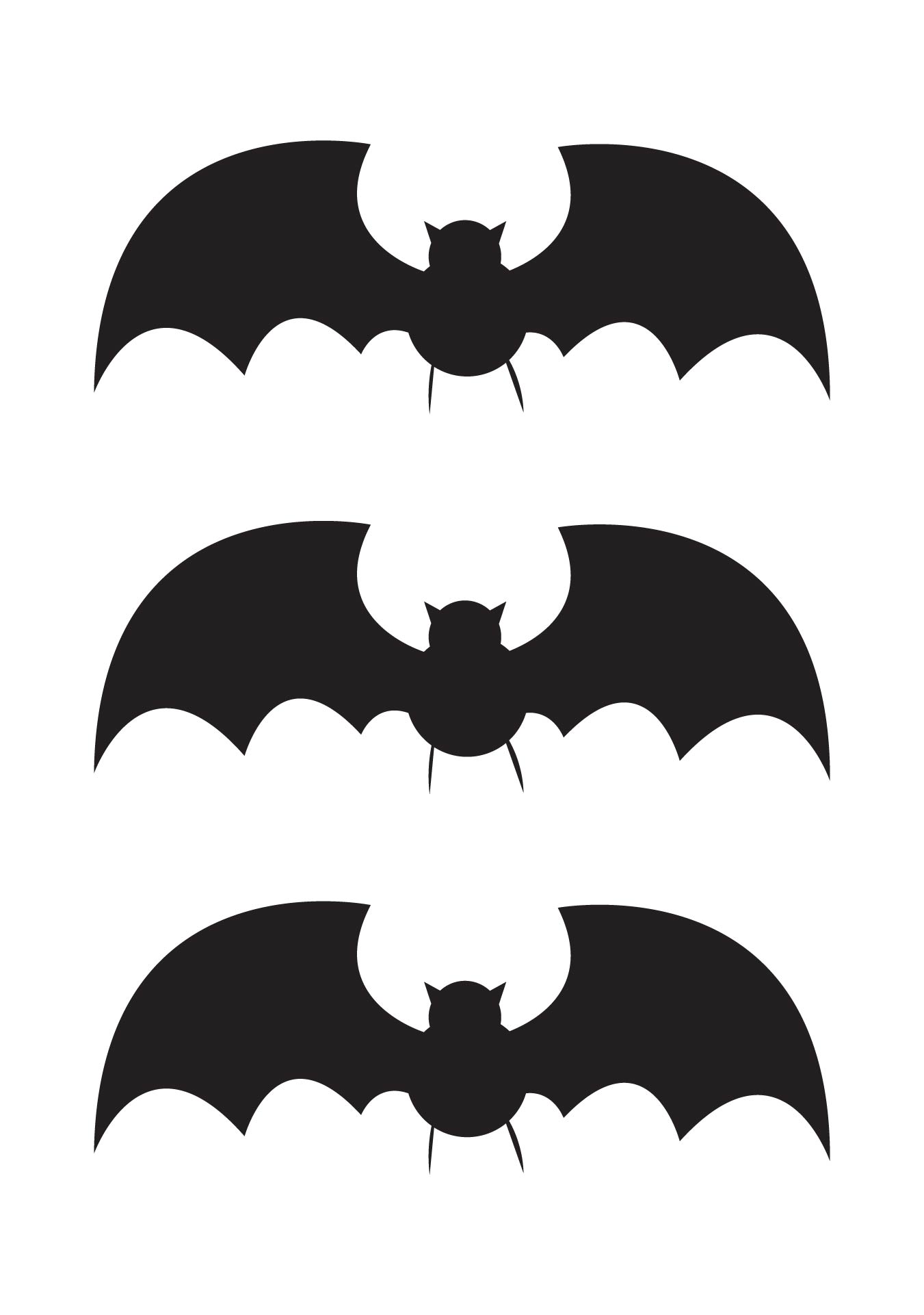 Printable Large Colored Bat Halloween Decorations