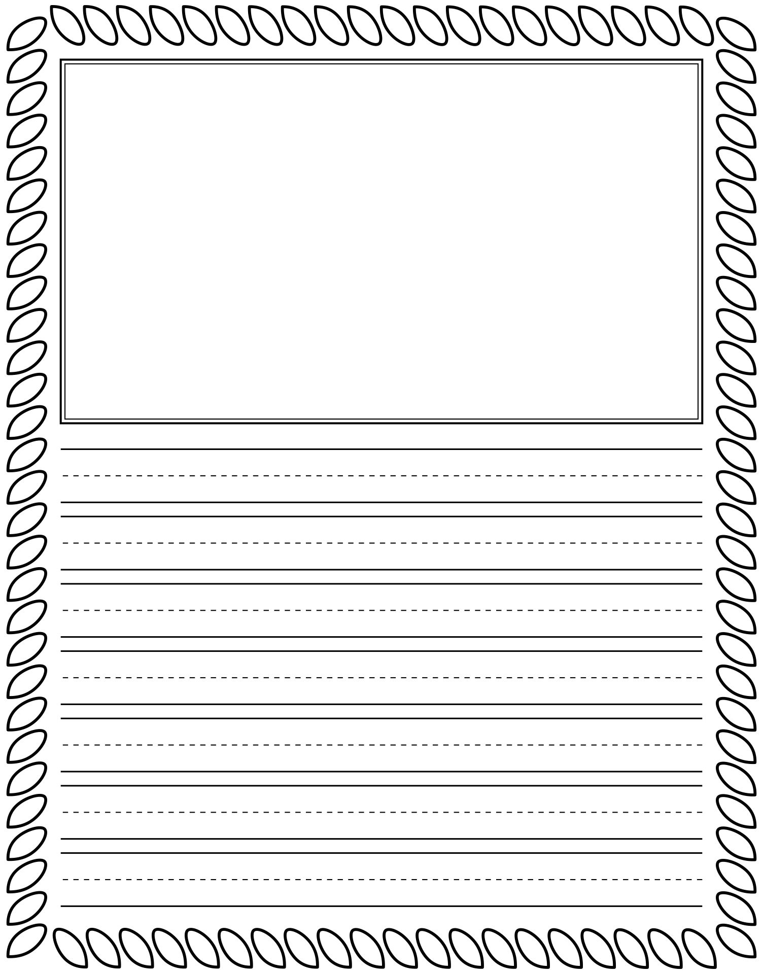 Printable Lined Writing Paper With Drawing Box