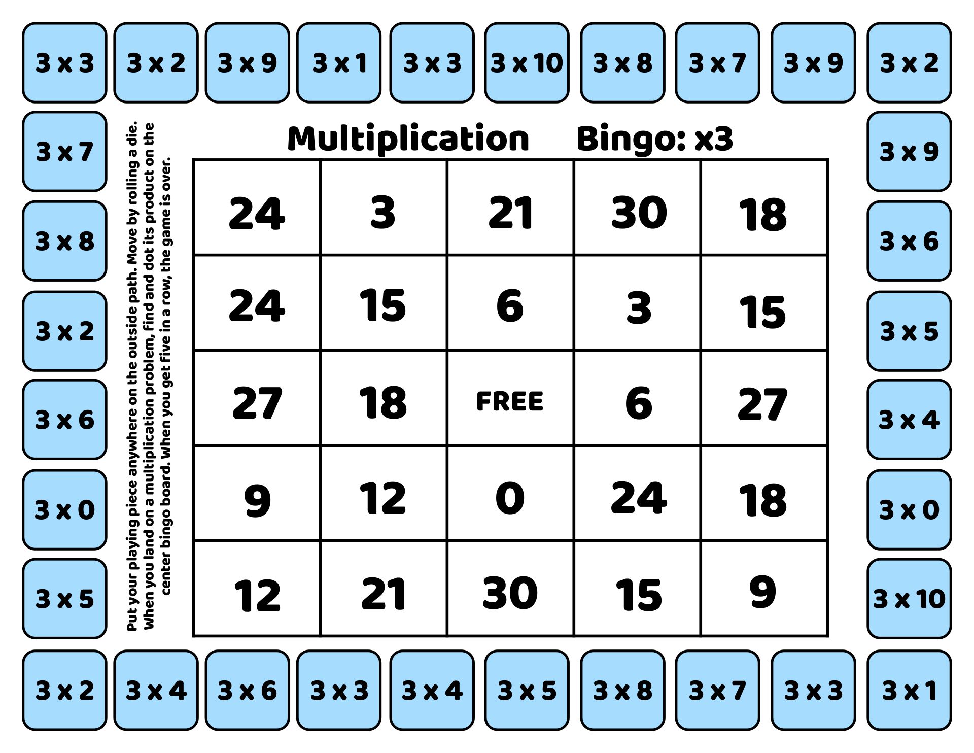 Printable Multiplication Games For Fact Fluency Practice