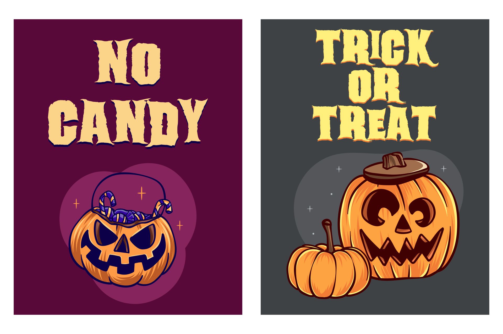 Printable No Candy & Trick Or Treat Printables