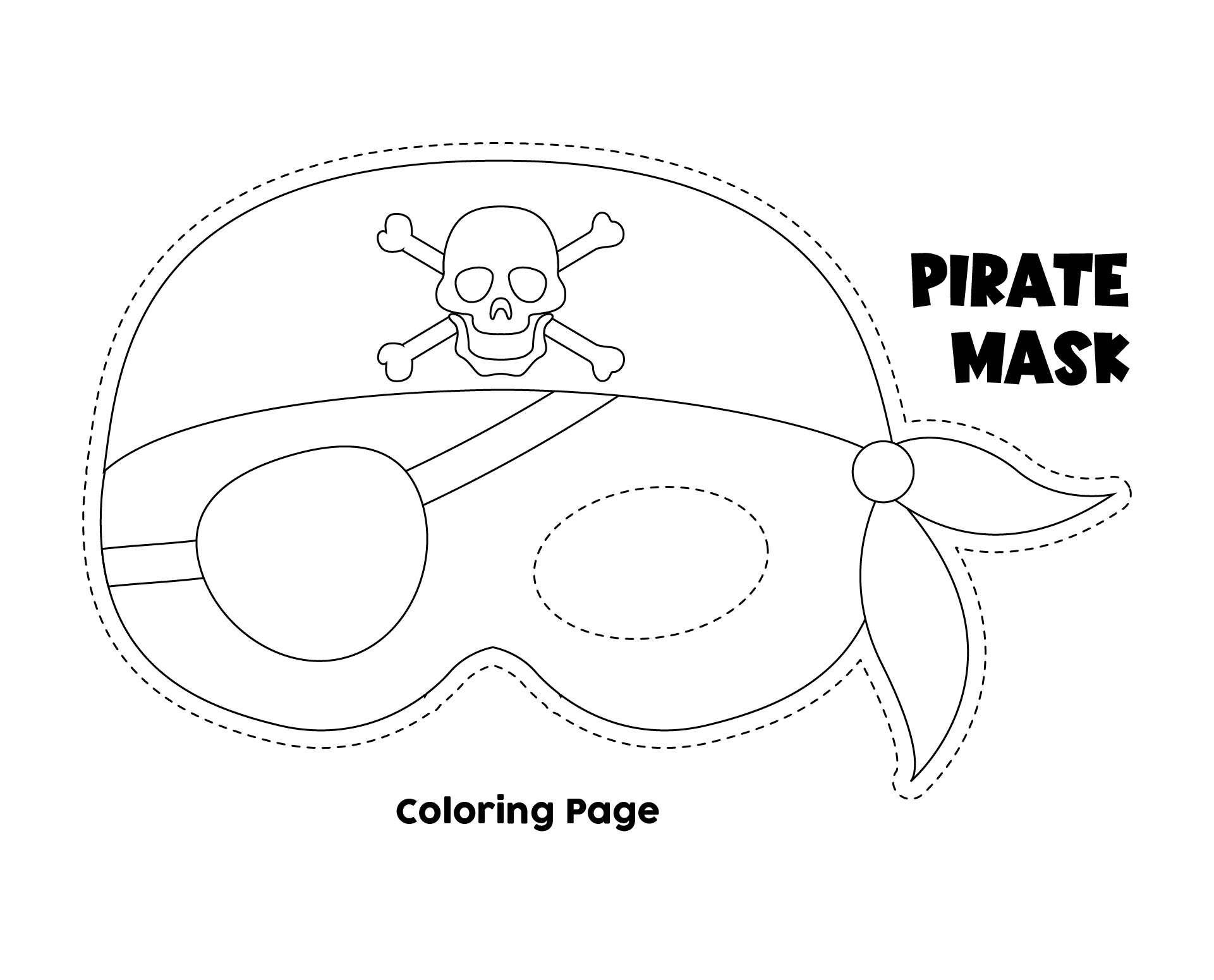 Printable Pirate Mask Coloring Page