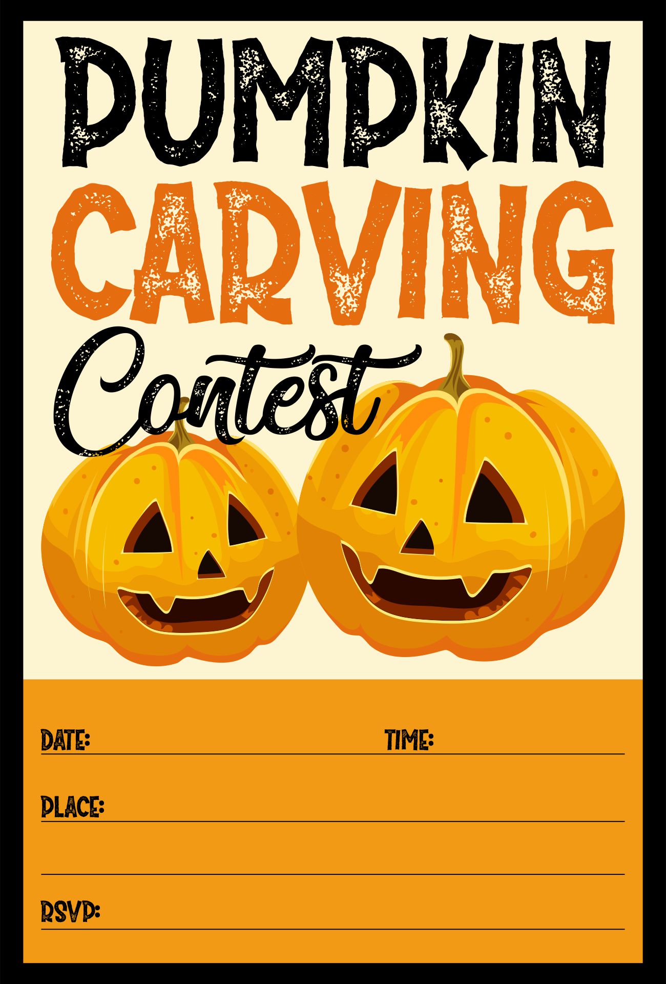 Printable Pumpkin Carving Contest Template