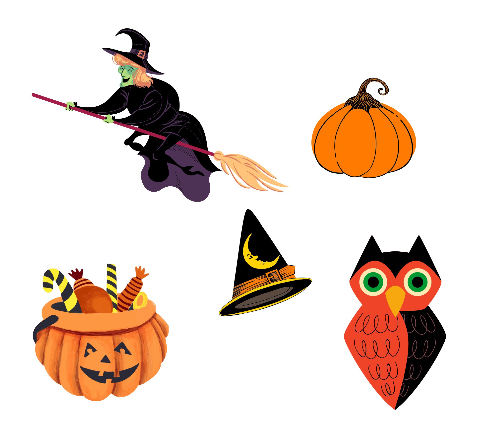 Printable Retro Halloween Kit Template